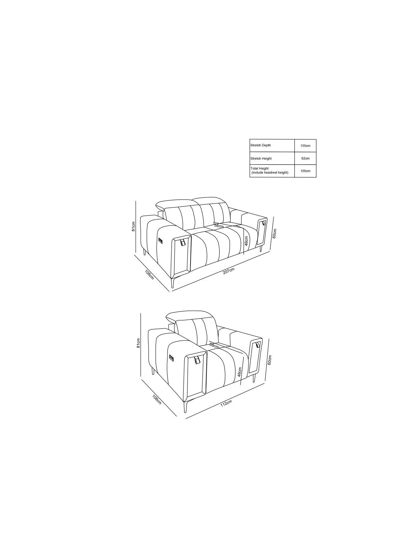 Image 5 of 5 of The Very Collection Grove 3 Seater + Armchair Power Fabric Recliner Set (Buy &amp; SAVE!)