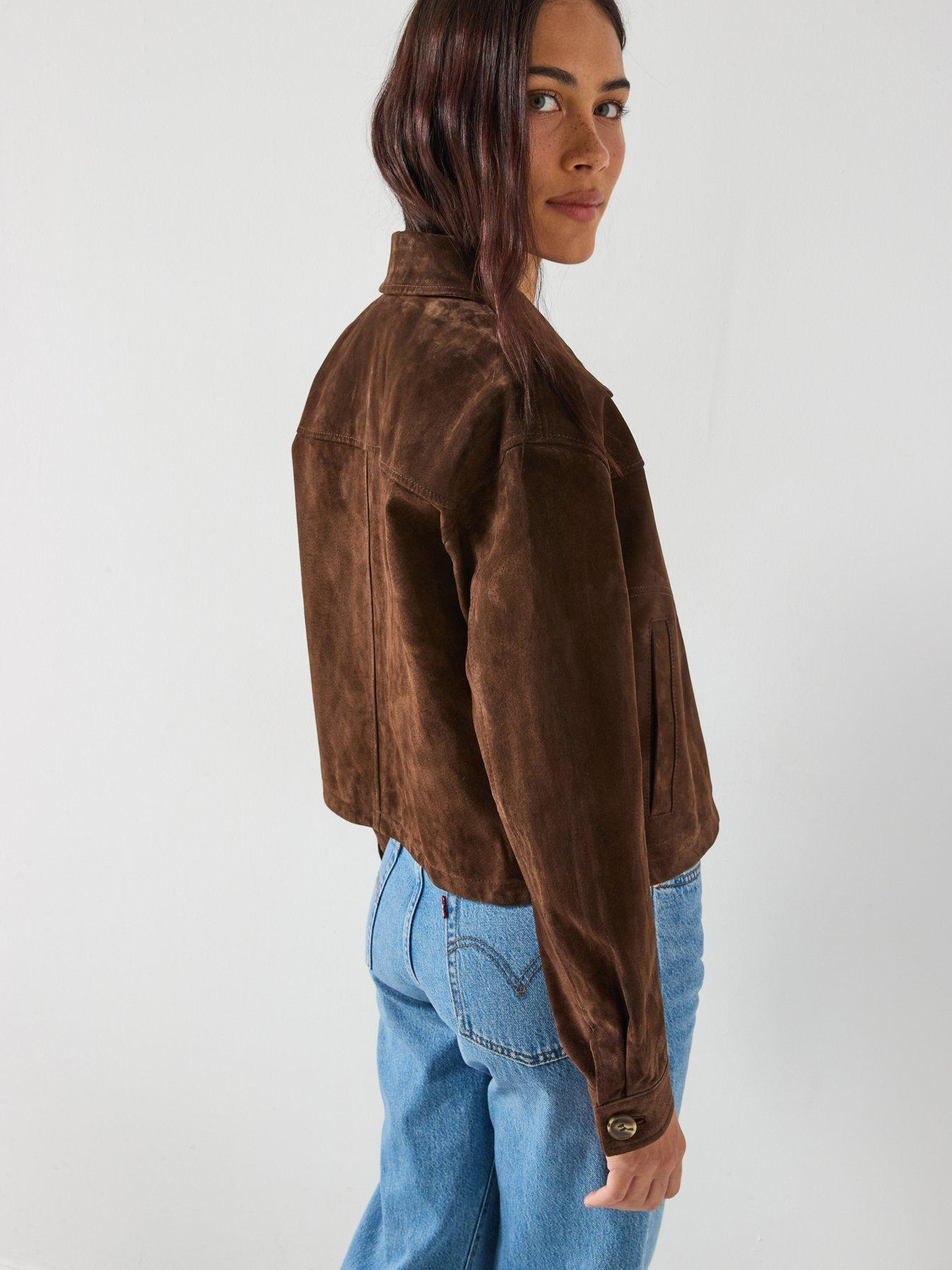Vero Moda Short Suede Jacket - Brown | Very