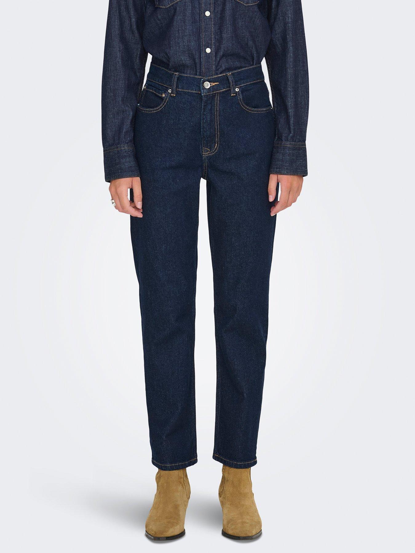 Only Mid Rise Straight Leg Jeans - Blue