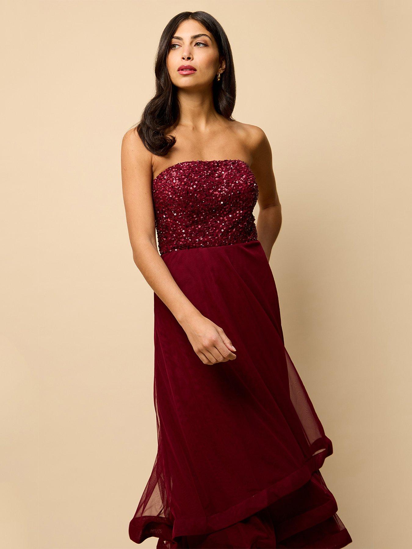 chinese dress ladies Mink Slinky Embellished Maxi Dress by Chloe Lewis main image 1