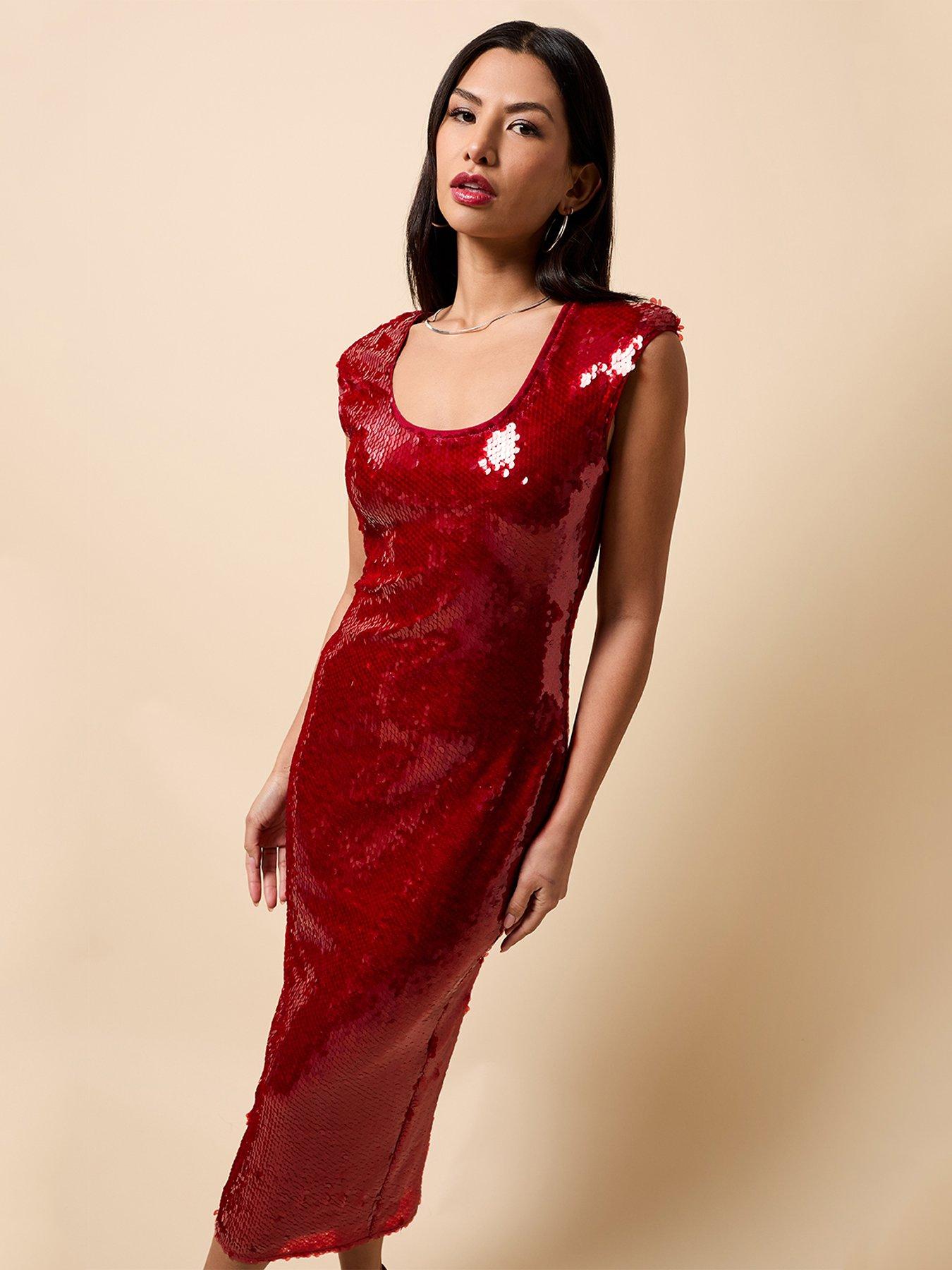little mistress red dress Little Mistress London Dress US 6 Petite Red Lace Fit Flare Prom Cocktail  Party