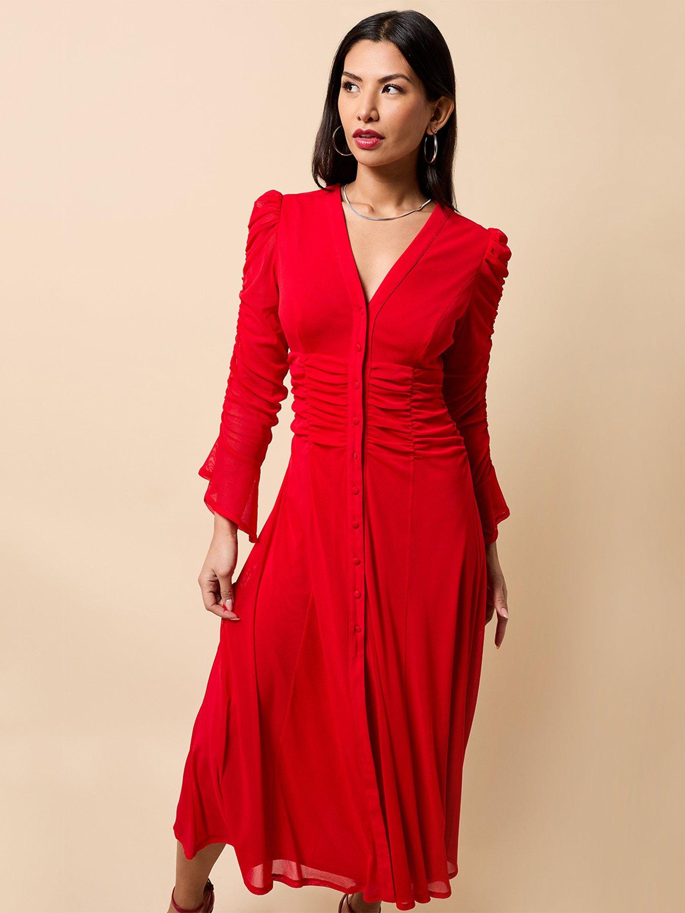 chinese dress ladies La Dolce Vita Lace Mini Dress Red main image 1