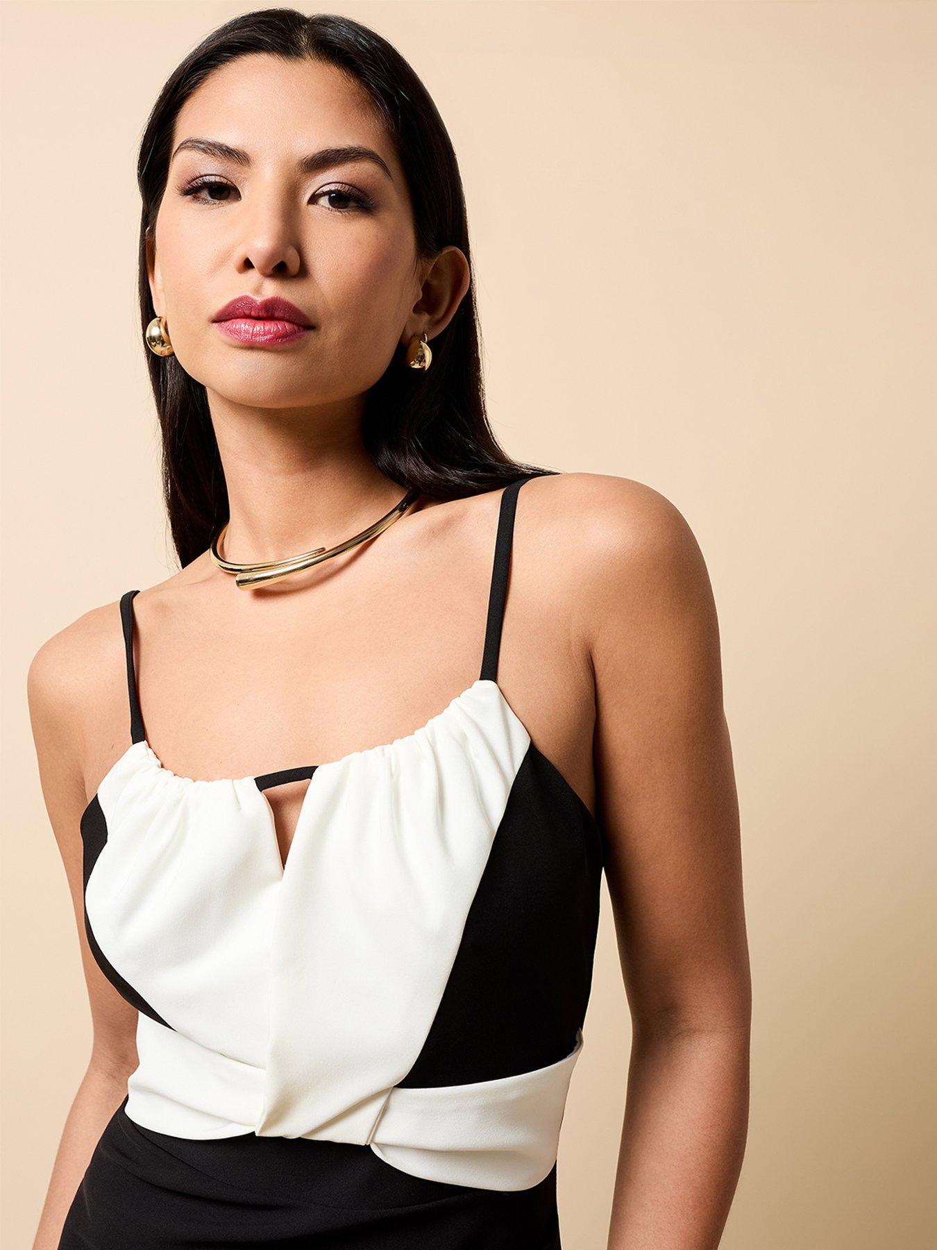 Little Mistress Contrast Maxi Dress - Black | Very