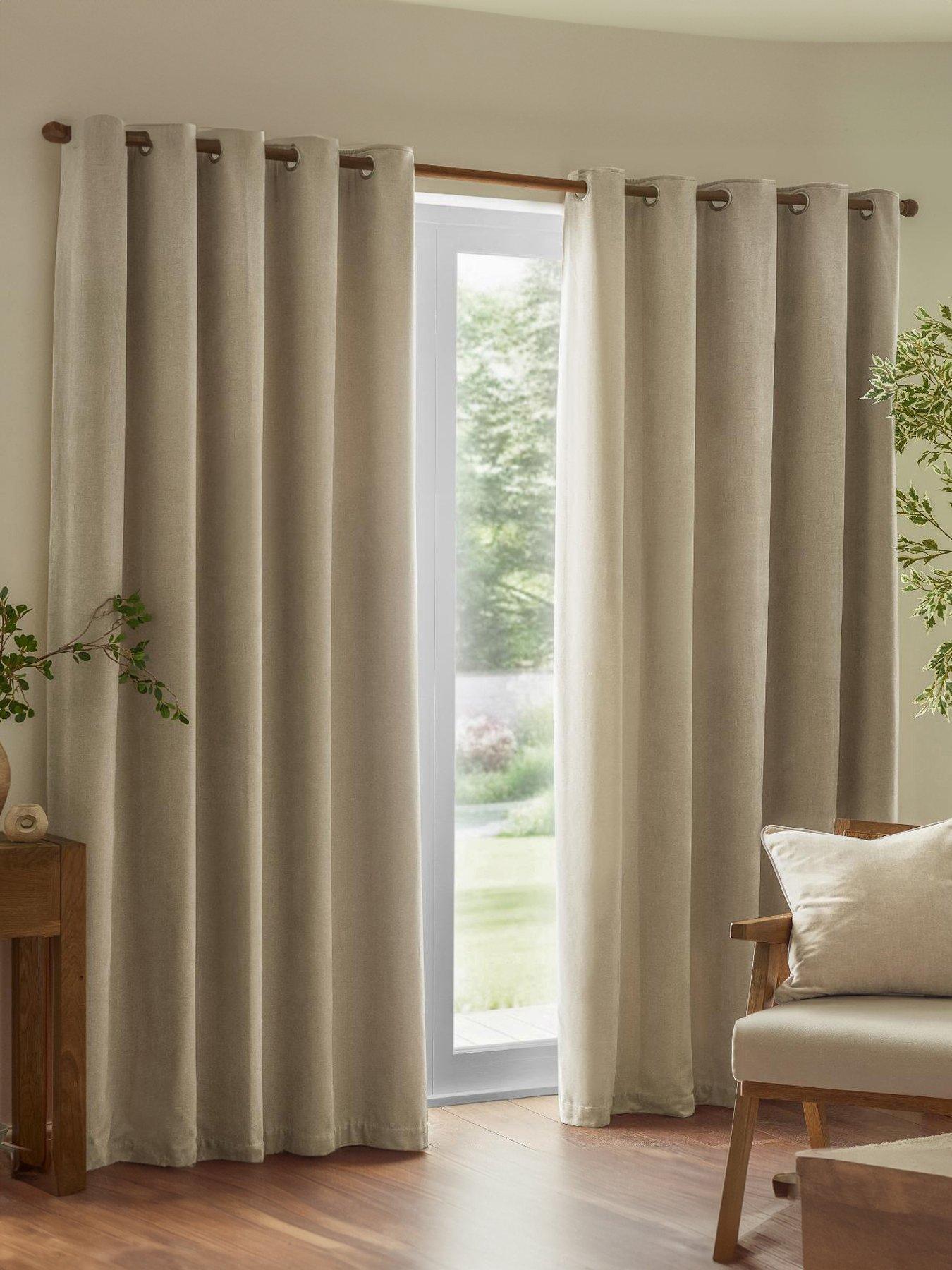 Furn Heavyweight Chenille Eyelet Curtains