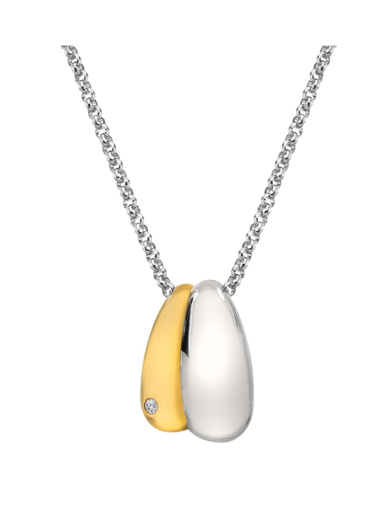 Hot Diamonds Droplet Two Tone Pendant