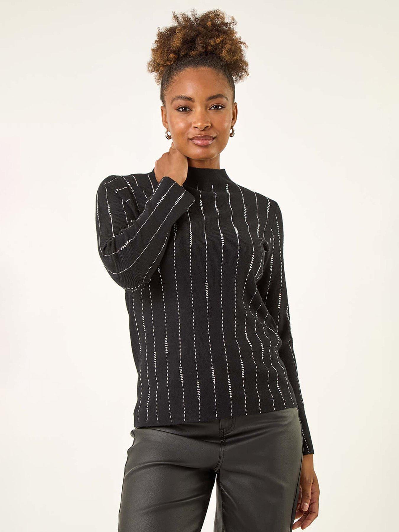Roman Lined Hotfix Knit Jumper - Black