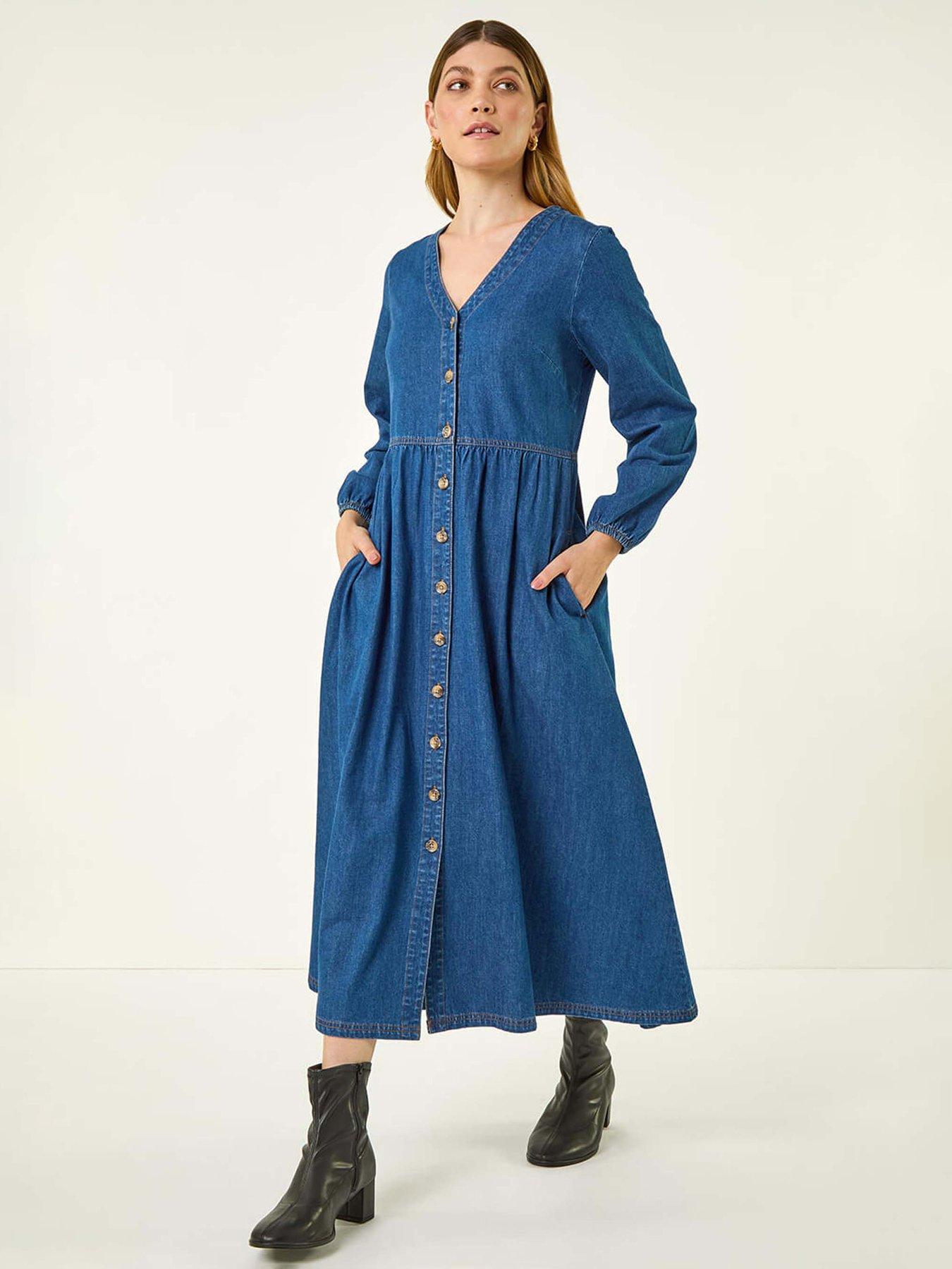 sachin and babi light blue dress Autumn and Winter Casual Strap Denim Dress for Women - Dress and Dress for  Women price