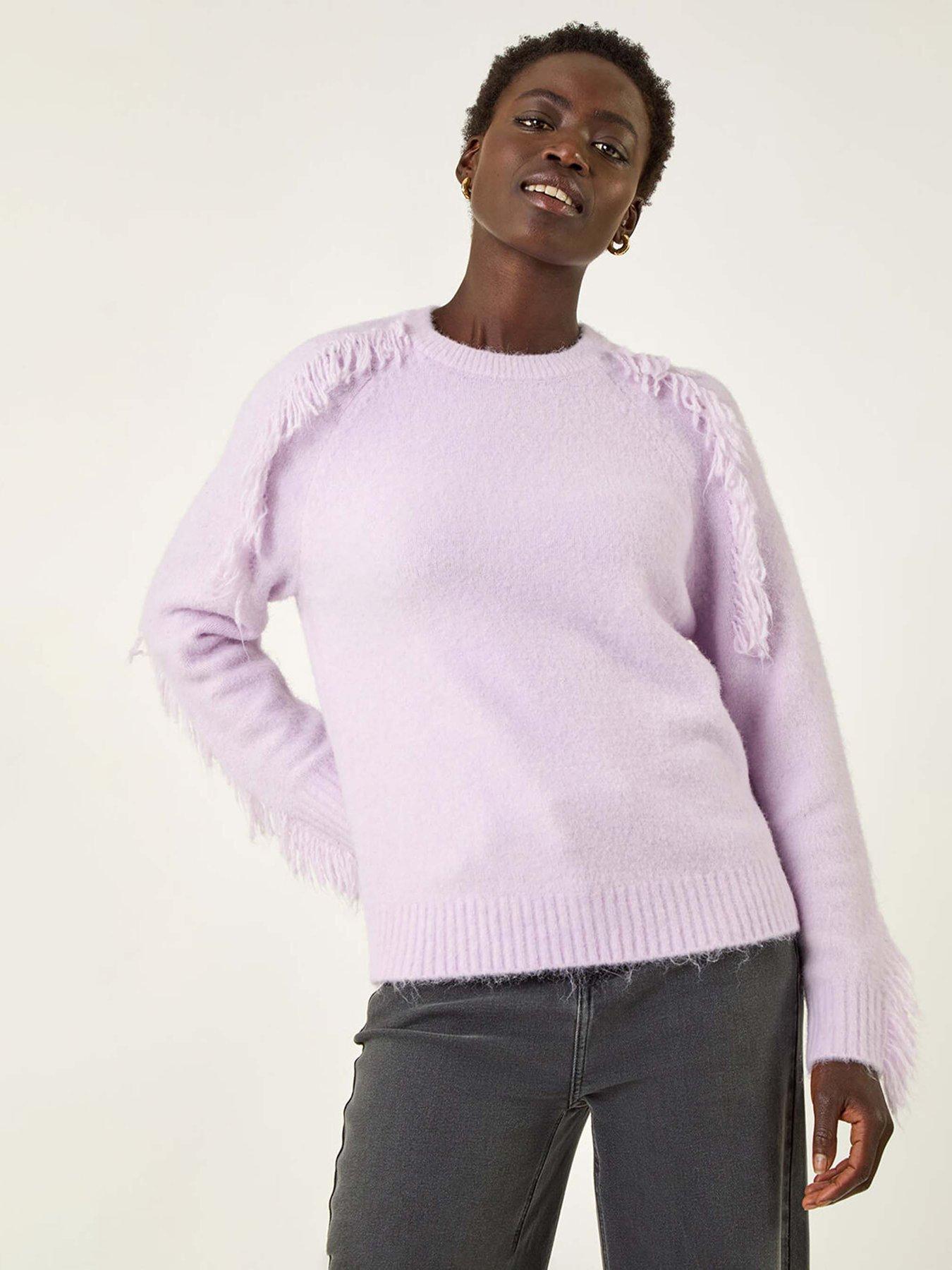 Roman Tassel Crew Neck Knit - Purple
