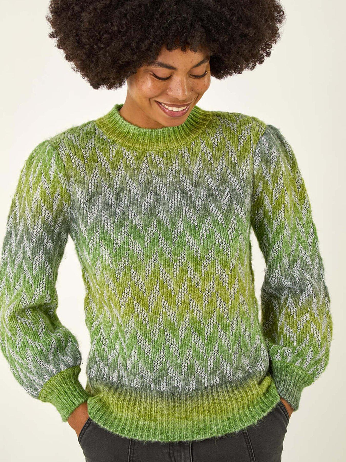 Roman Space Dye Stripe Knit Jumper - Green