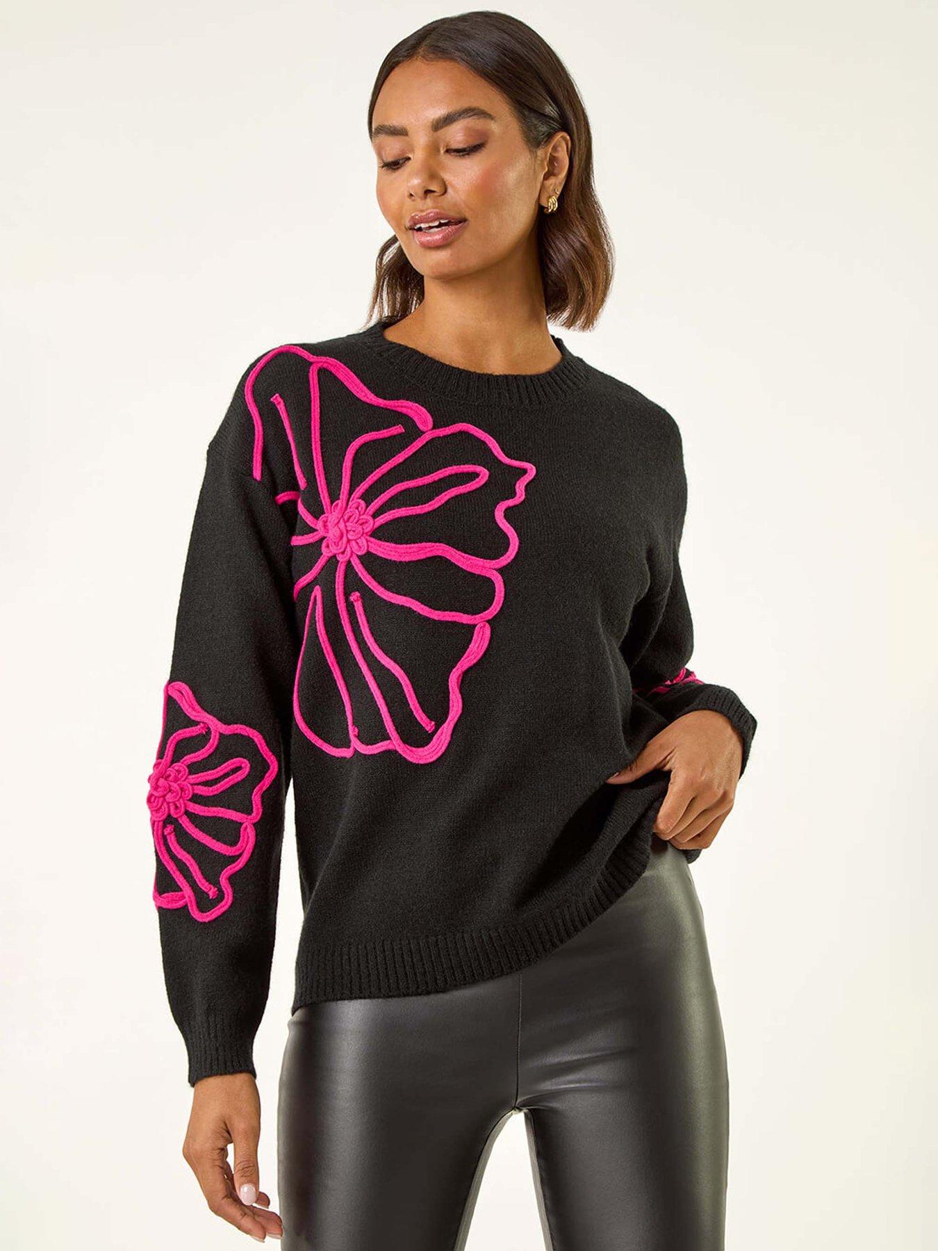 Roman Cornelli Rose Knit Jumper - Black