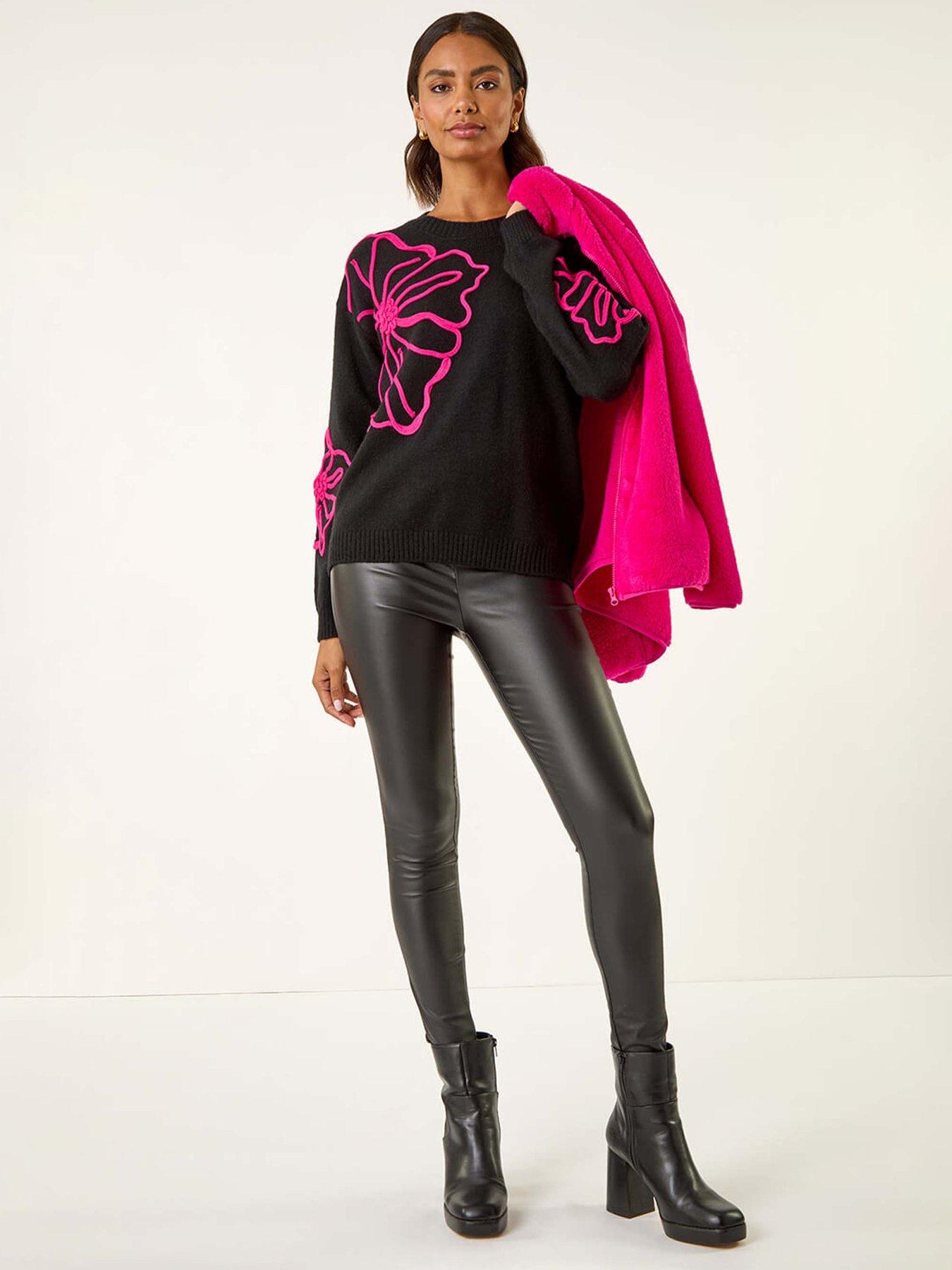 Image 3 of 5 of Roman Cornelli Rose Knit Jumper - Black