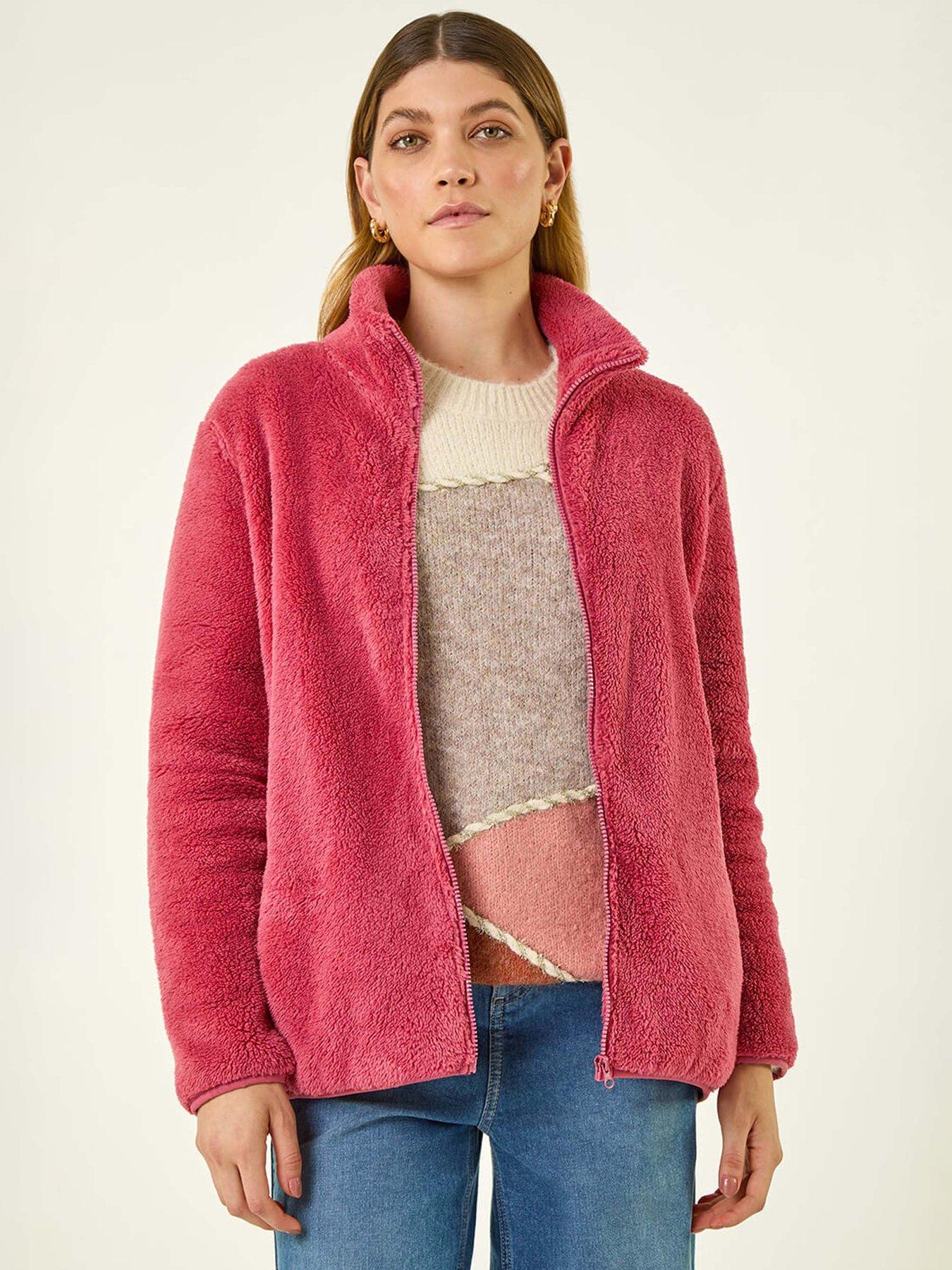 Image 1 of 5 of Roman Soft Sherpa Fleece Jacket - Pink