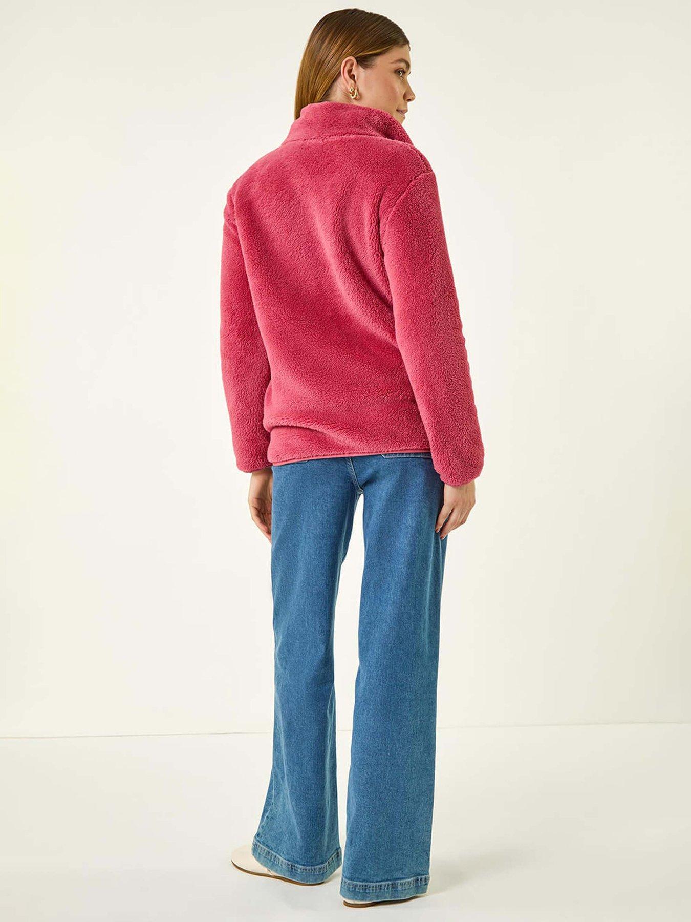 Image 2 of 5 of Roman Soft Sherpa Fleece Jacket - Pink