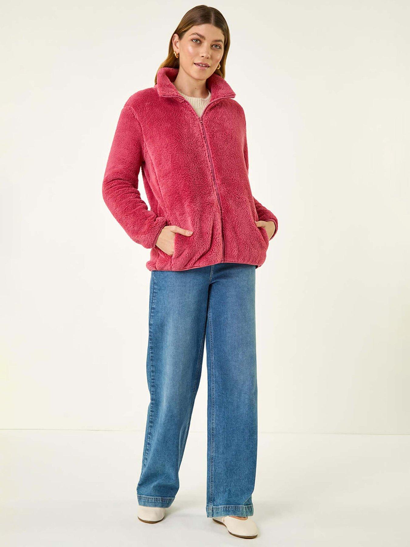Image 3 of 5 of Roman Soft Sherpa Fleece Jacket - Pink