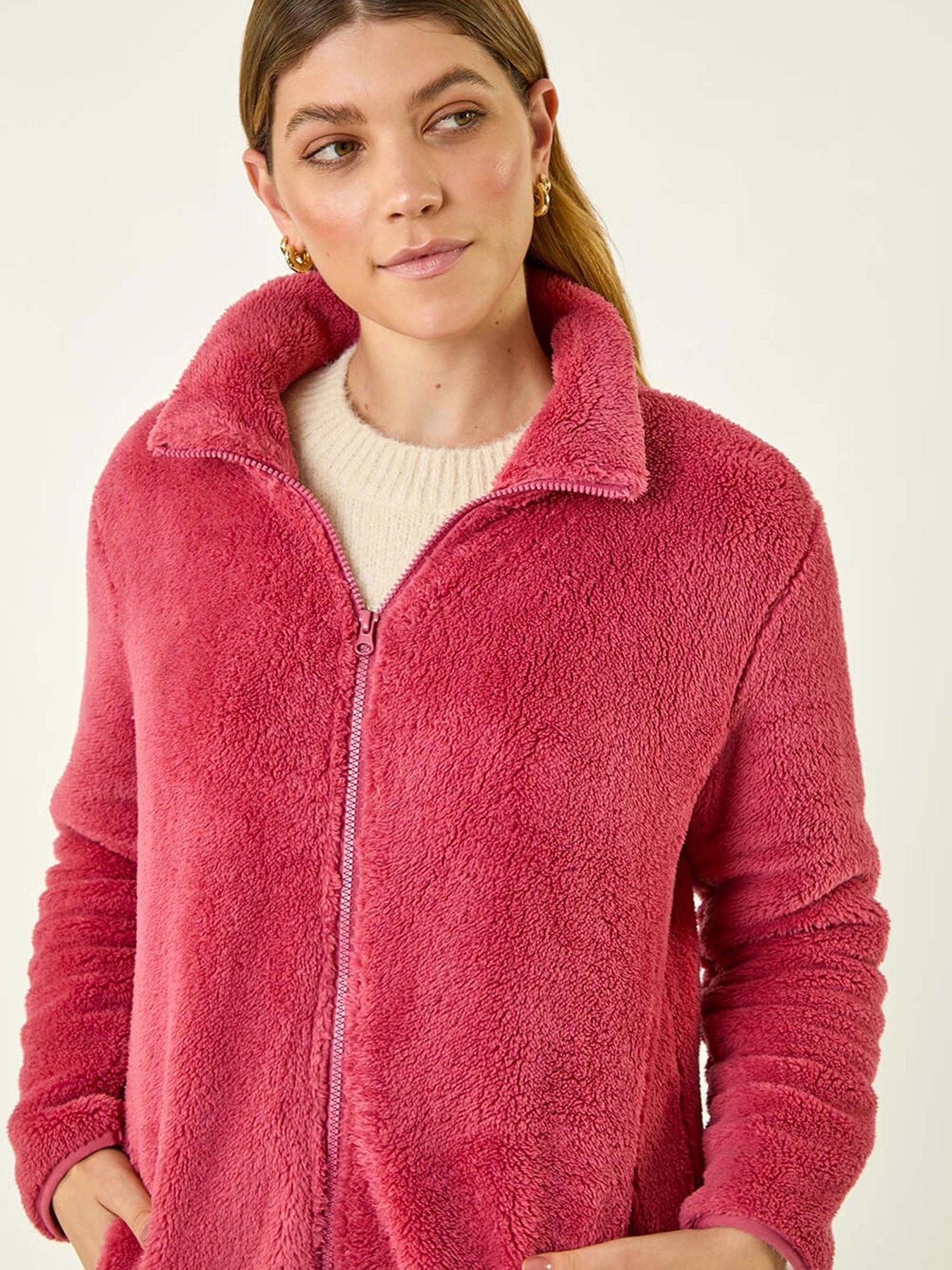 Image 4 of 5 of Roman Soft Sherpa Fleece Jacket - Pink