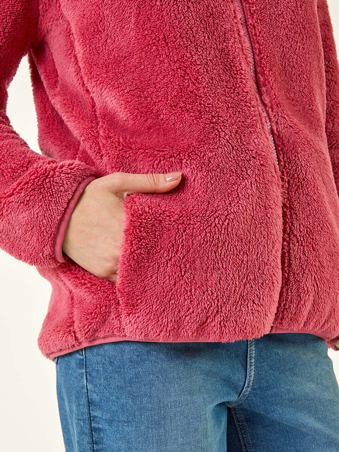 Image 5 of 5 of Roman Soft Sherpa Fleece Jacket - Pink