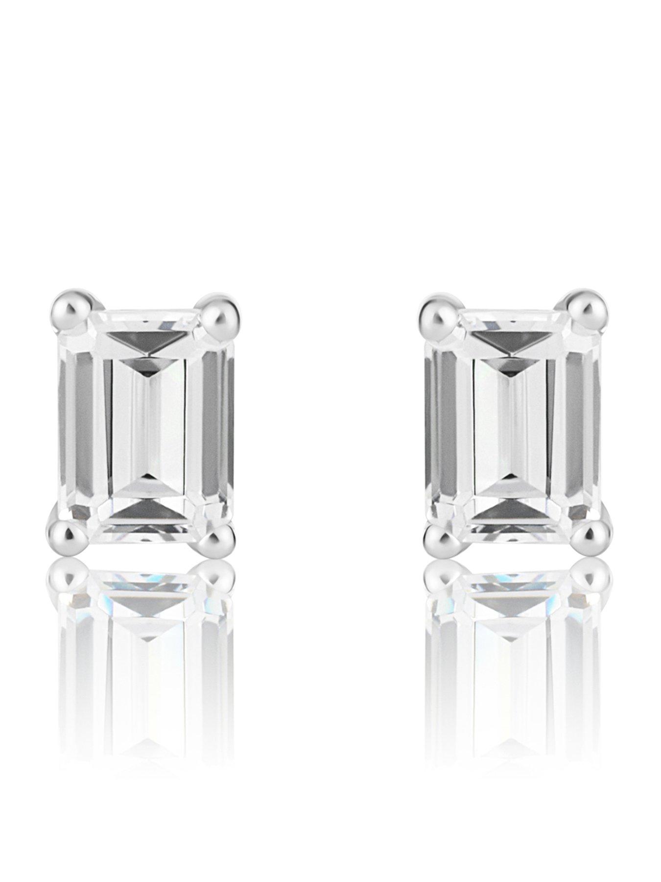 Love DIAMOND Emerald Cut Studs - Lab Grown Diamonds