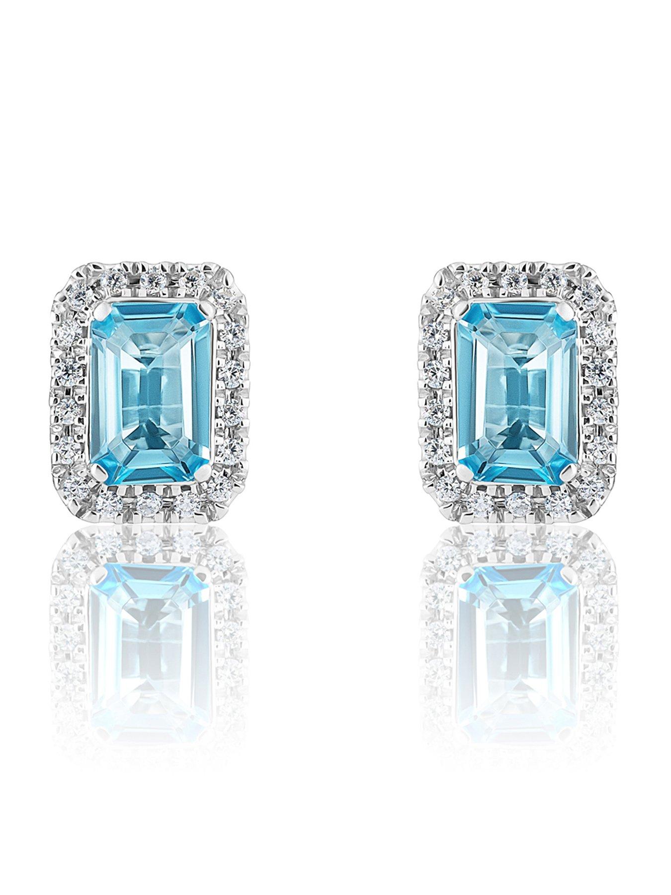 Love DIAMOND Swiss Blue Topaz And Earrings - One Colour