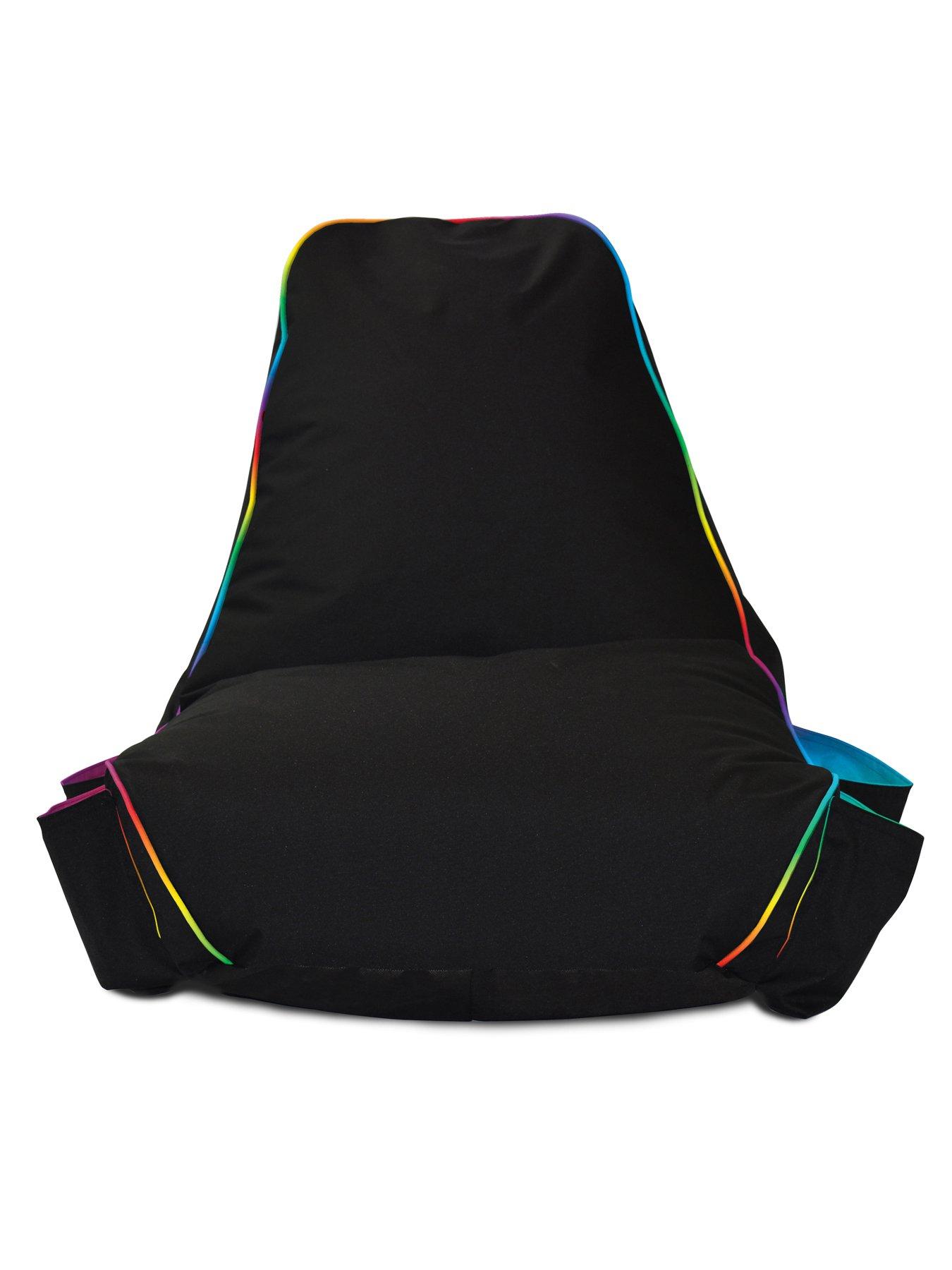 Image 7 of 7 of rucomfy Black Rugame Kids Gamer Bean Bag Chair- Led