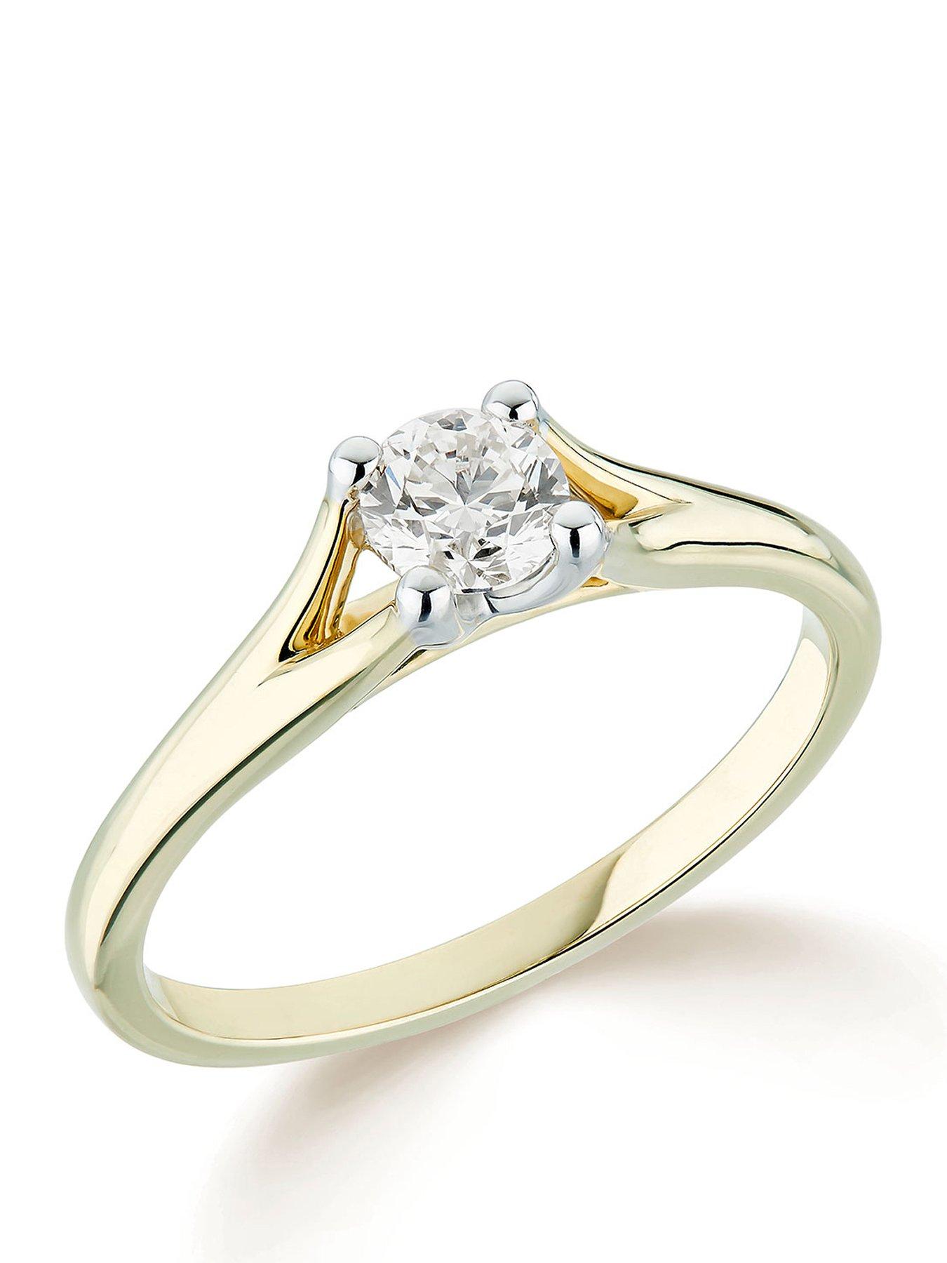 Love DIAMOND 0.25ct Diamond Solitaire Engagement Ring with Split Band