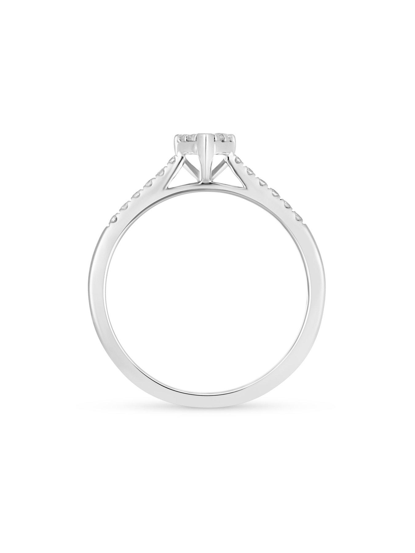 Image 2 of 5 of Love DIAMOND 0.25ct Natural Diamond Pear Cluster Ring with Microset Shoulders
