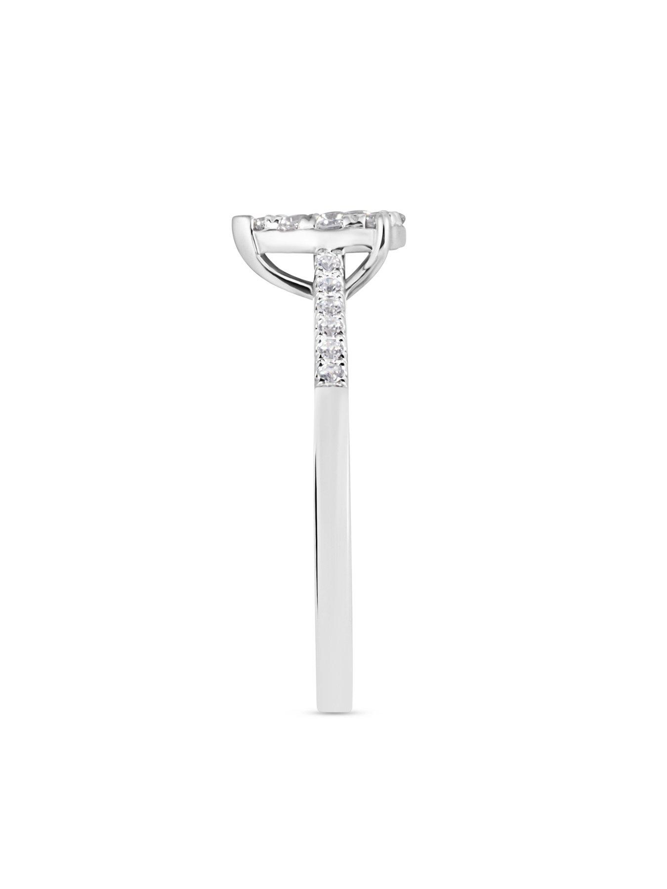 Image 3 of 5 of Love DIAMOND 0.25ct Natural Diamond Pear Cluster Ring with Microset Shoulders