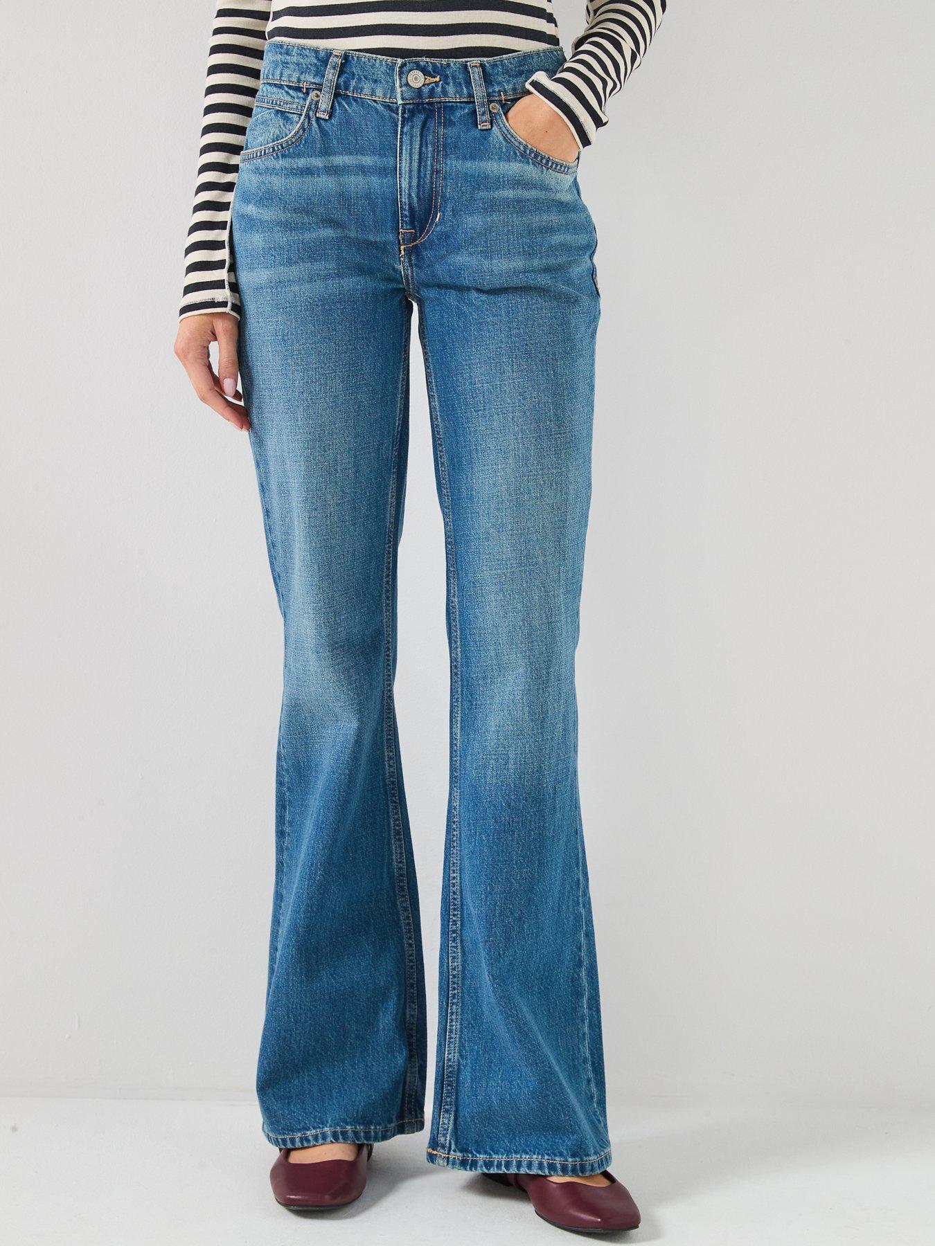 FREE PEOPLE West Coast Relaxed Flare Jeans - Blue