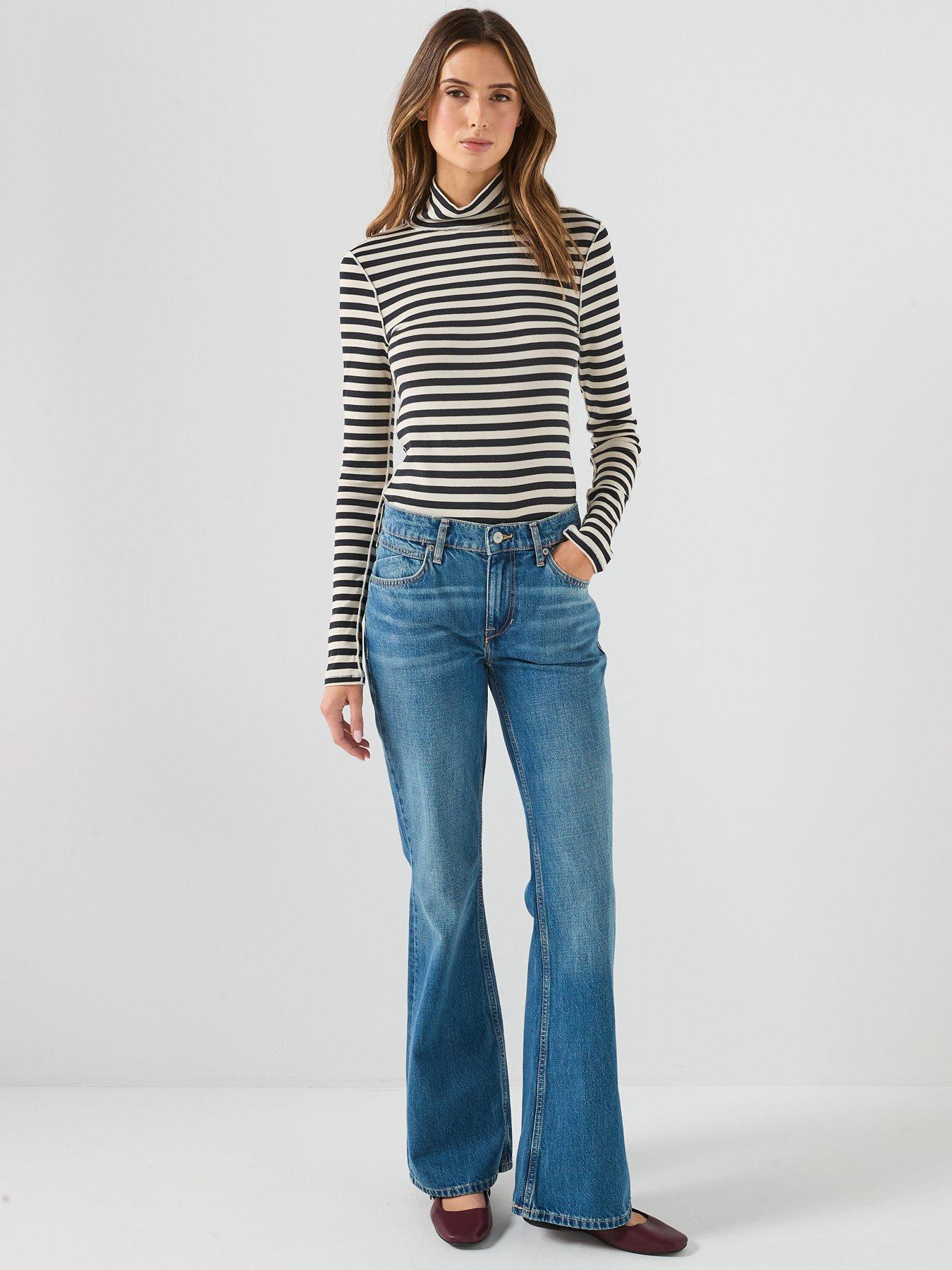 Jean 60's Flare Hautement Montant Bleu Free People - Taille 27, Neuf Avec étiquettes, Valeur $128