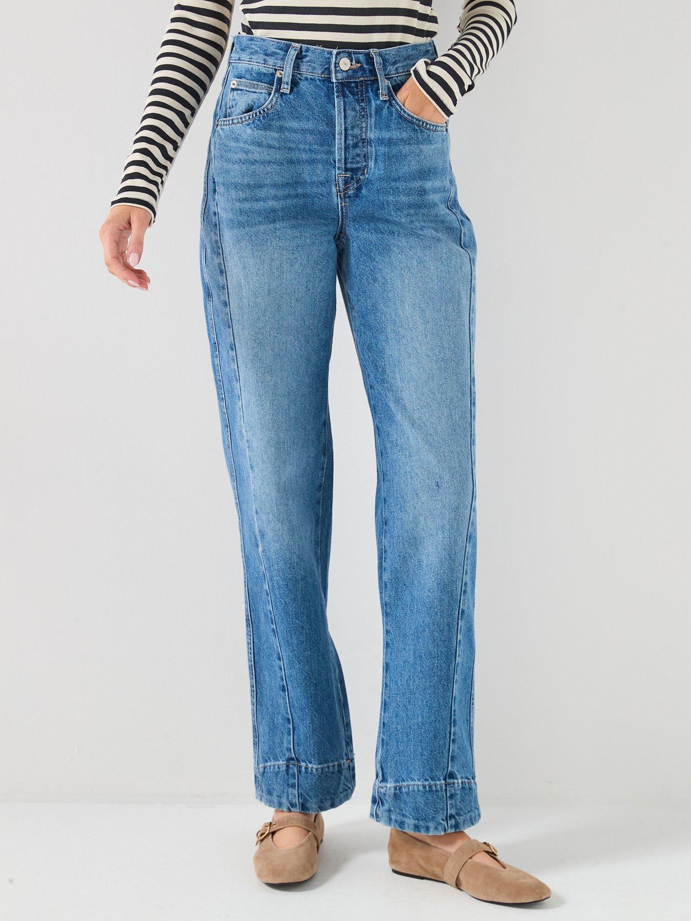 FREE PEOPLE Stick Around Slim Straight Curve Jean - Blue