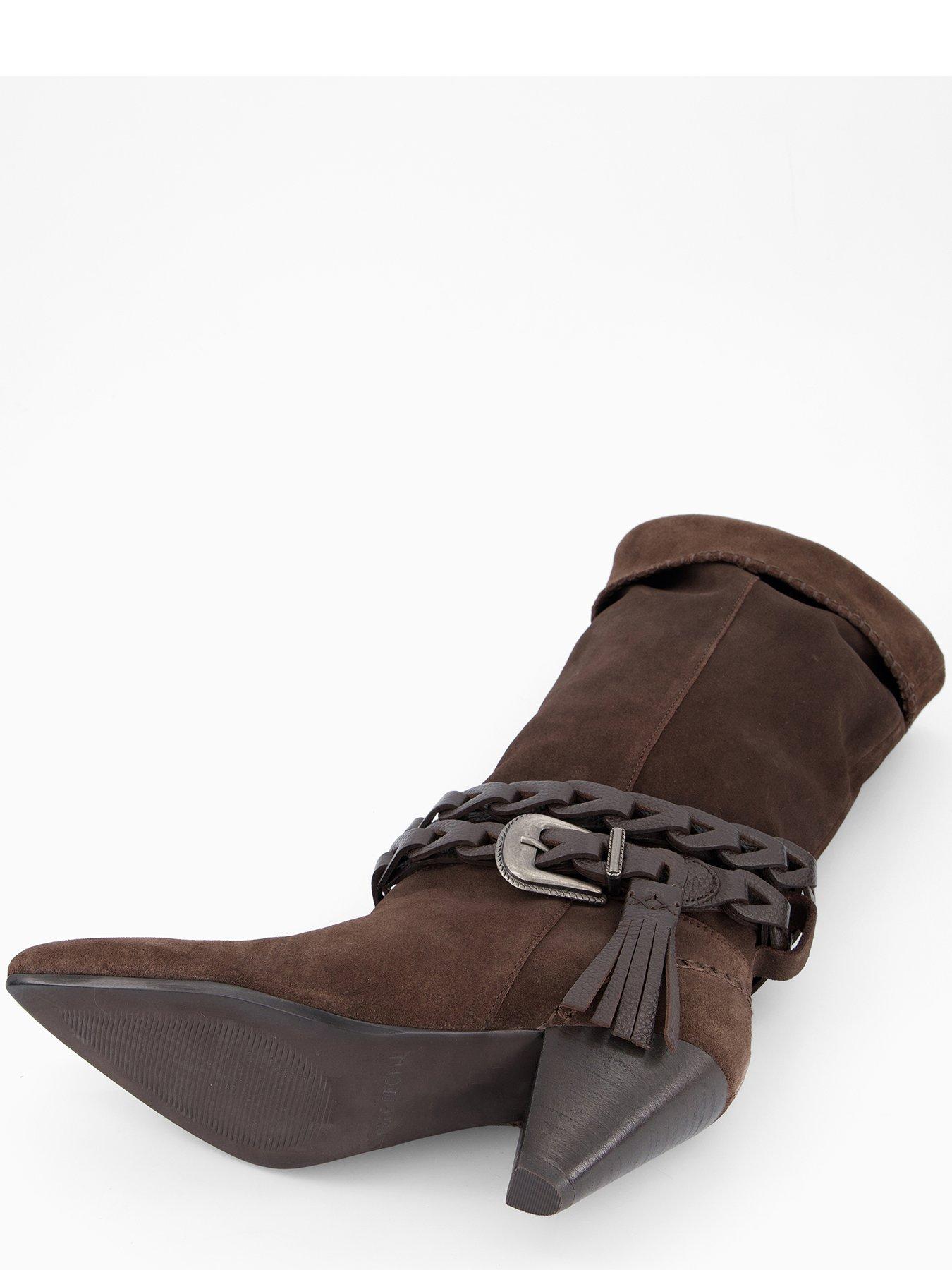 FREE PEOPLE Bridget Belt Slouch Boot - Dark Brown | Very