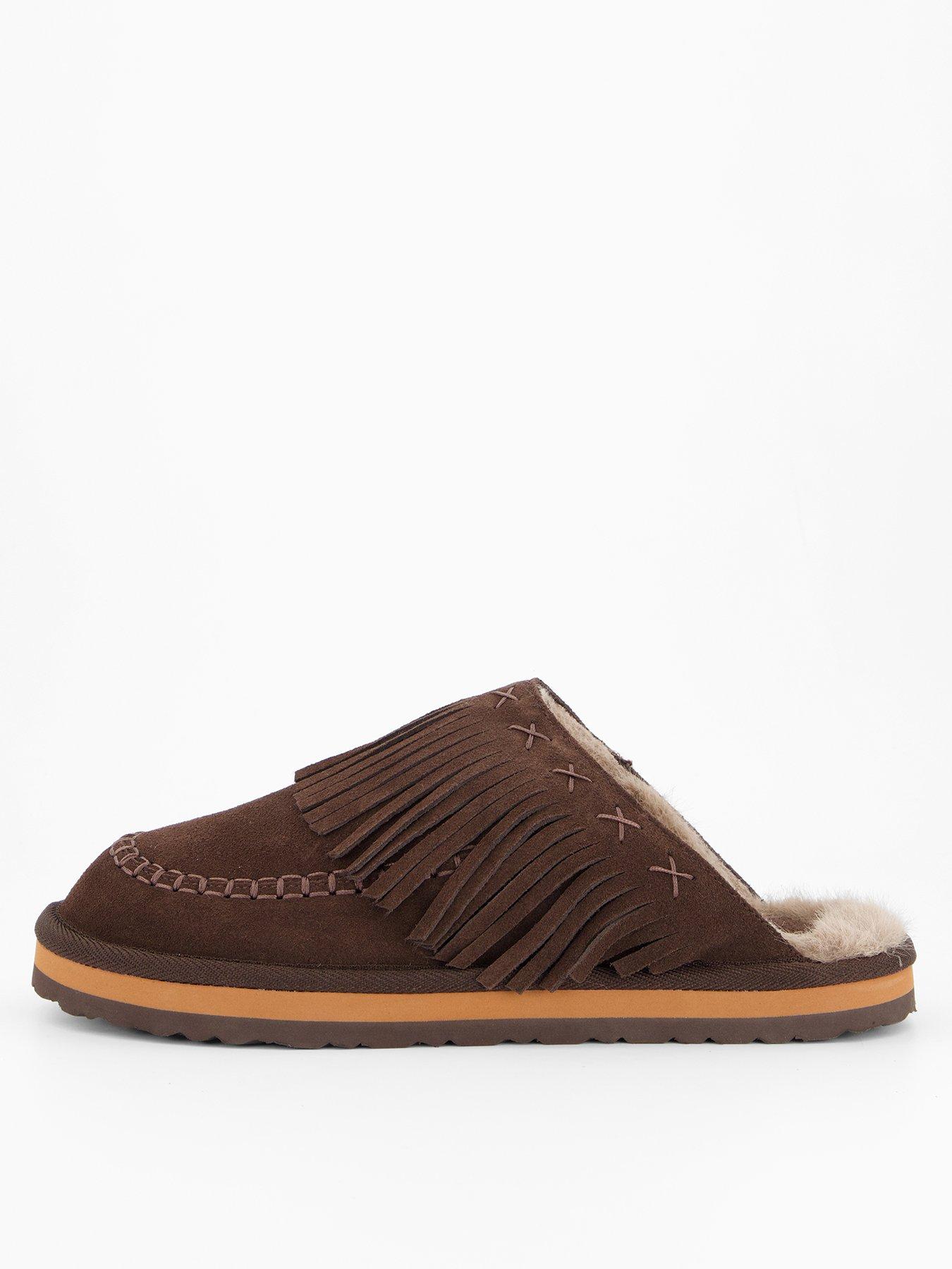FREE PEOPLE: Fallon Fringe Mule - Dark Brown