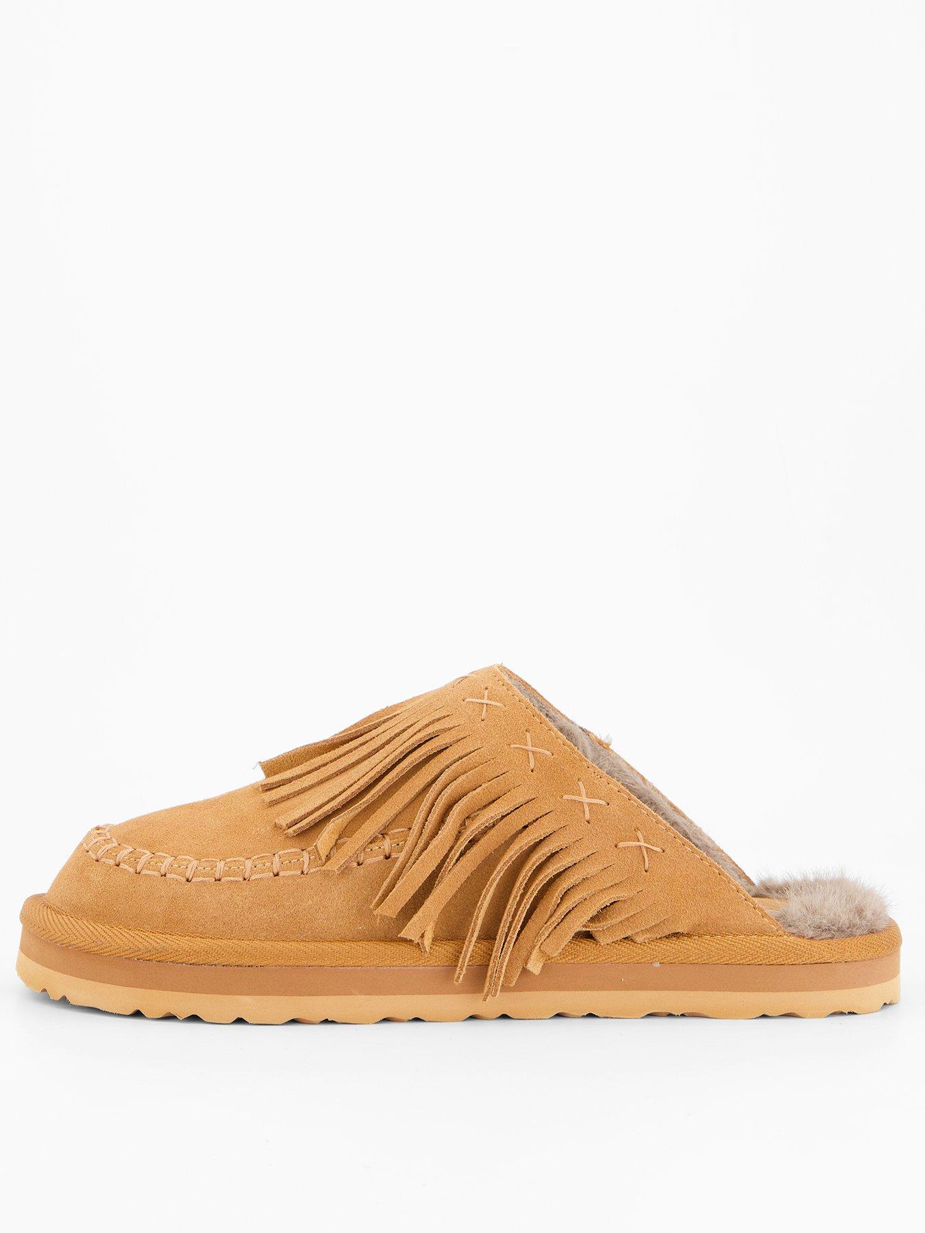 FREE PEOPLE Fallon Fringe Mule, Light Brown, Size 6.5, Women