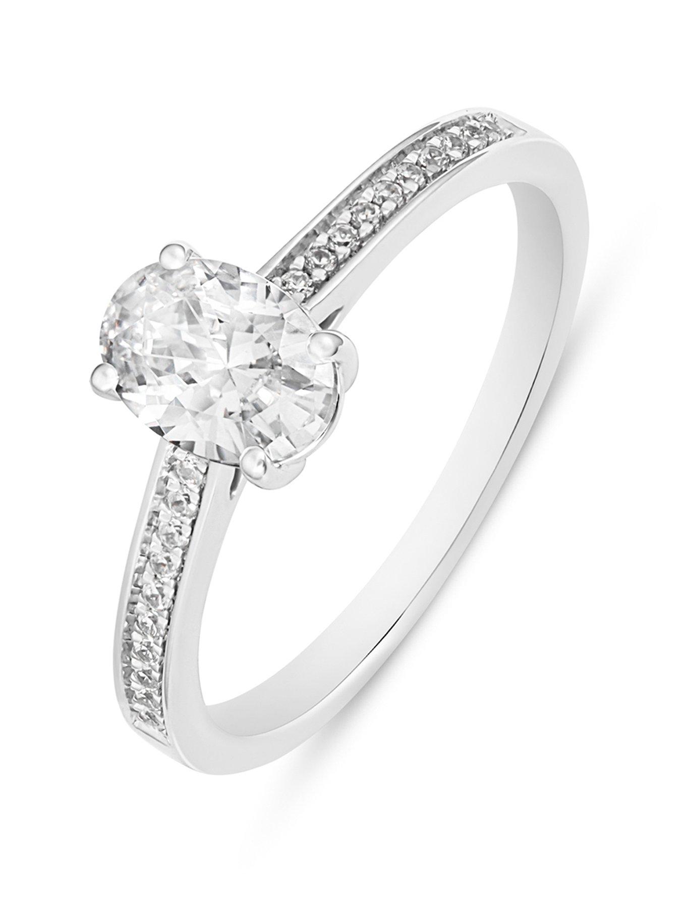 Image 1 of 5 of Love DIAMOND 1Ct Oval Cut Diamond Solitaire Ring