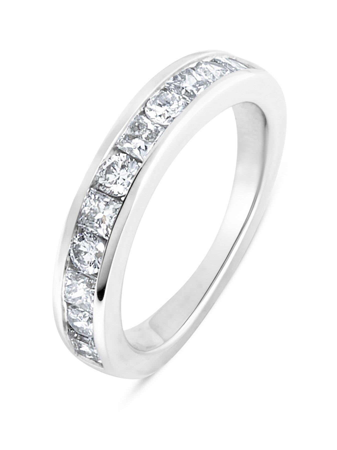 Image 1 of 5 of Love DIAMOND 0.85ct Mixed Shape Diamond Eternity Ring (Round &amp; Princess Cuts) Lab Grown