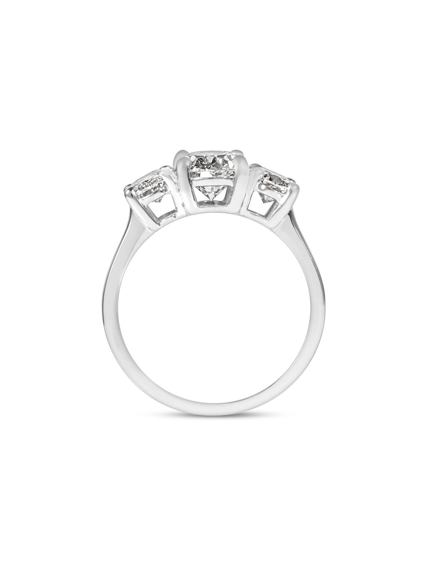 Image 2 of 5 of Love DIAMOND 2.50ct Oval Cut Trilogy Diamond Ring Lab Grown