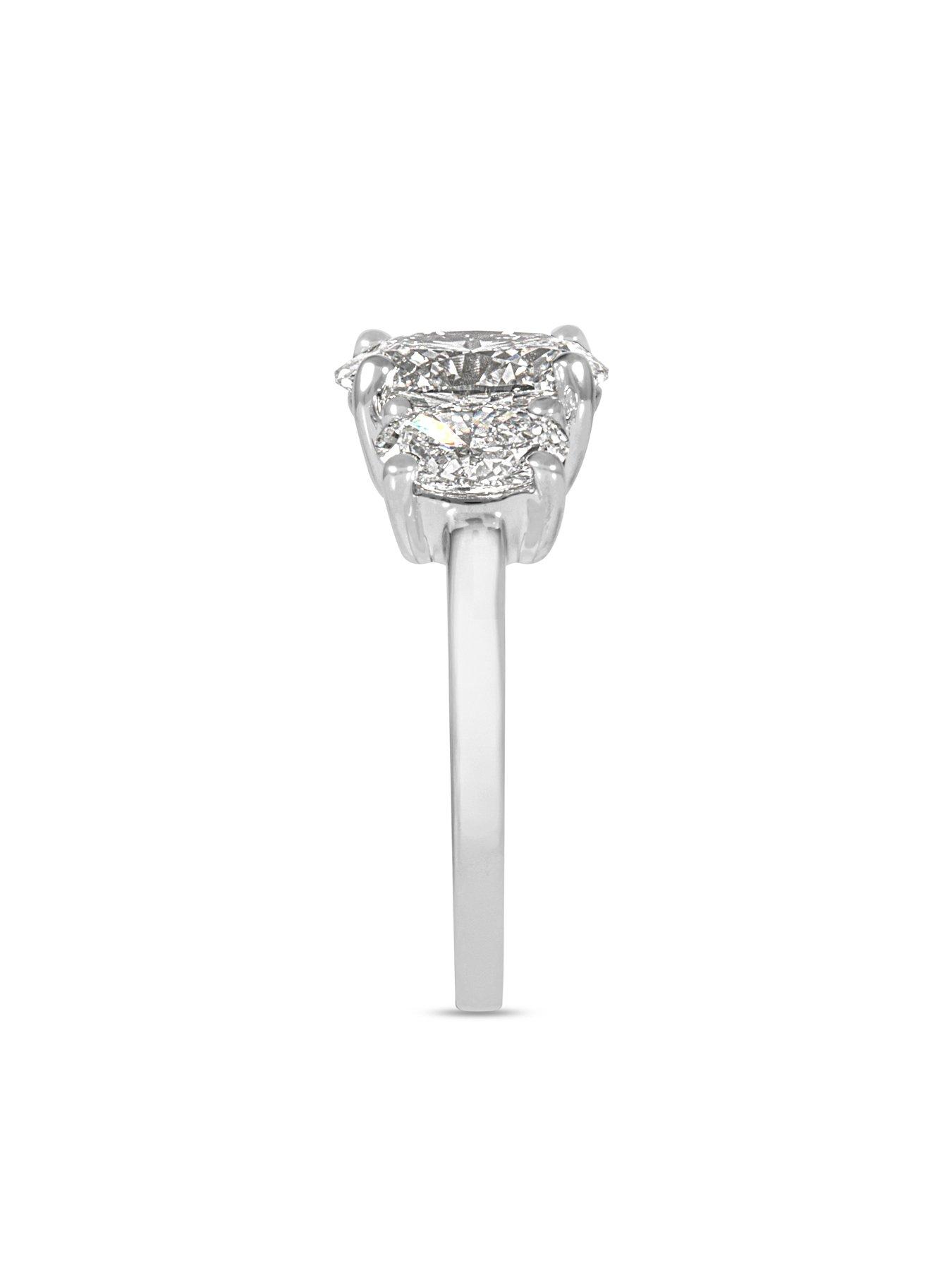 Image 3 of 5 of Love DIAMOND 2.50ct Oval Cut Trilogy Diamond Ring Lab Grown