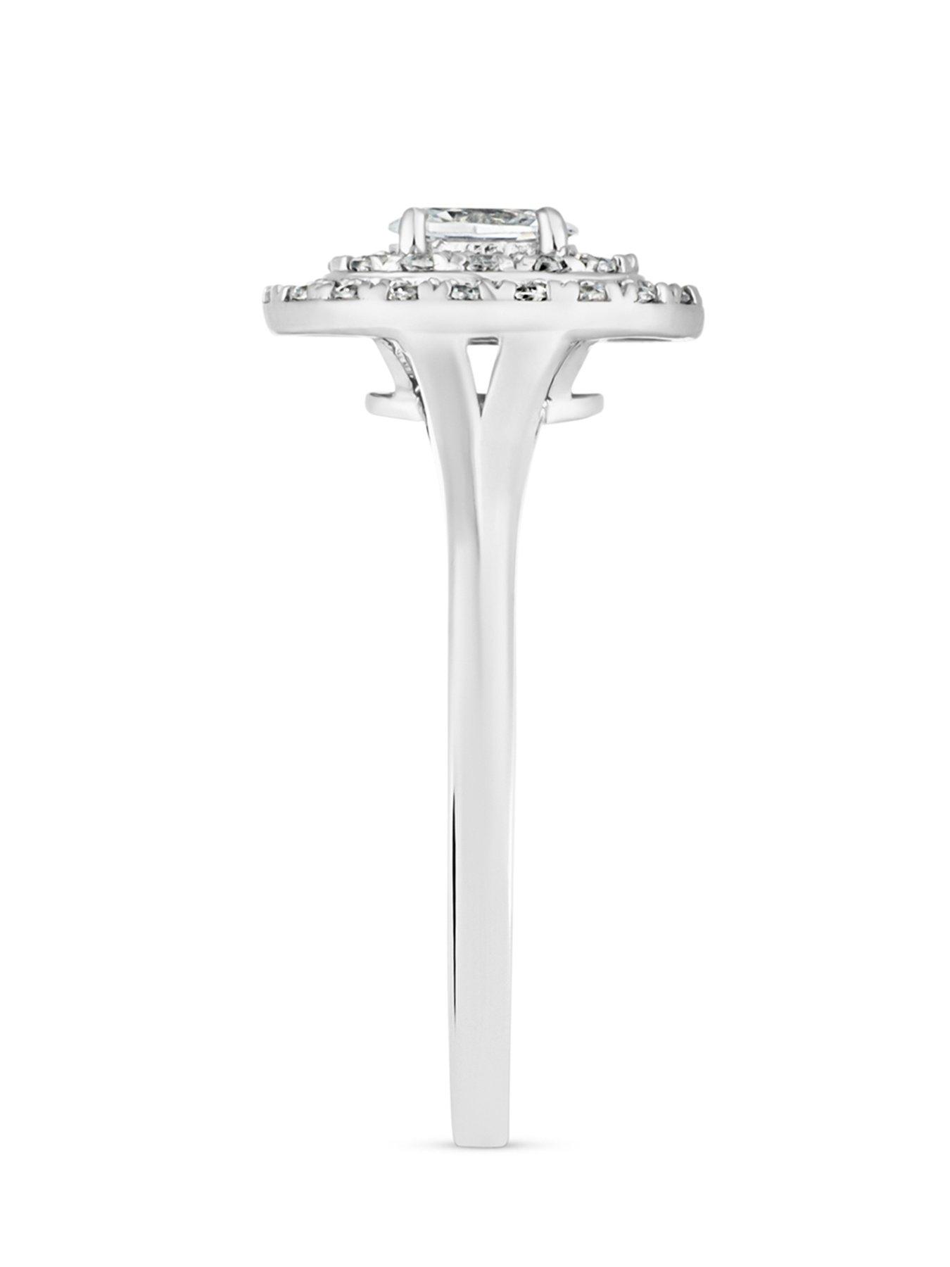 Image 3 of 5 of Love DIAMOND 0.50ct Oval Double Halo Diamond Dress Ring Lab Grown