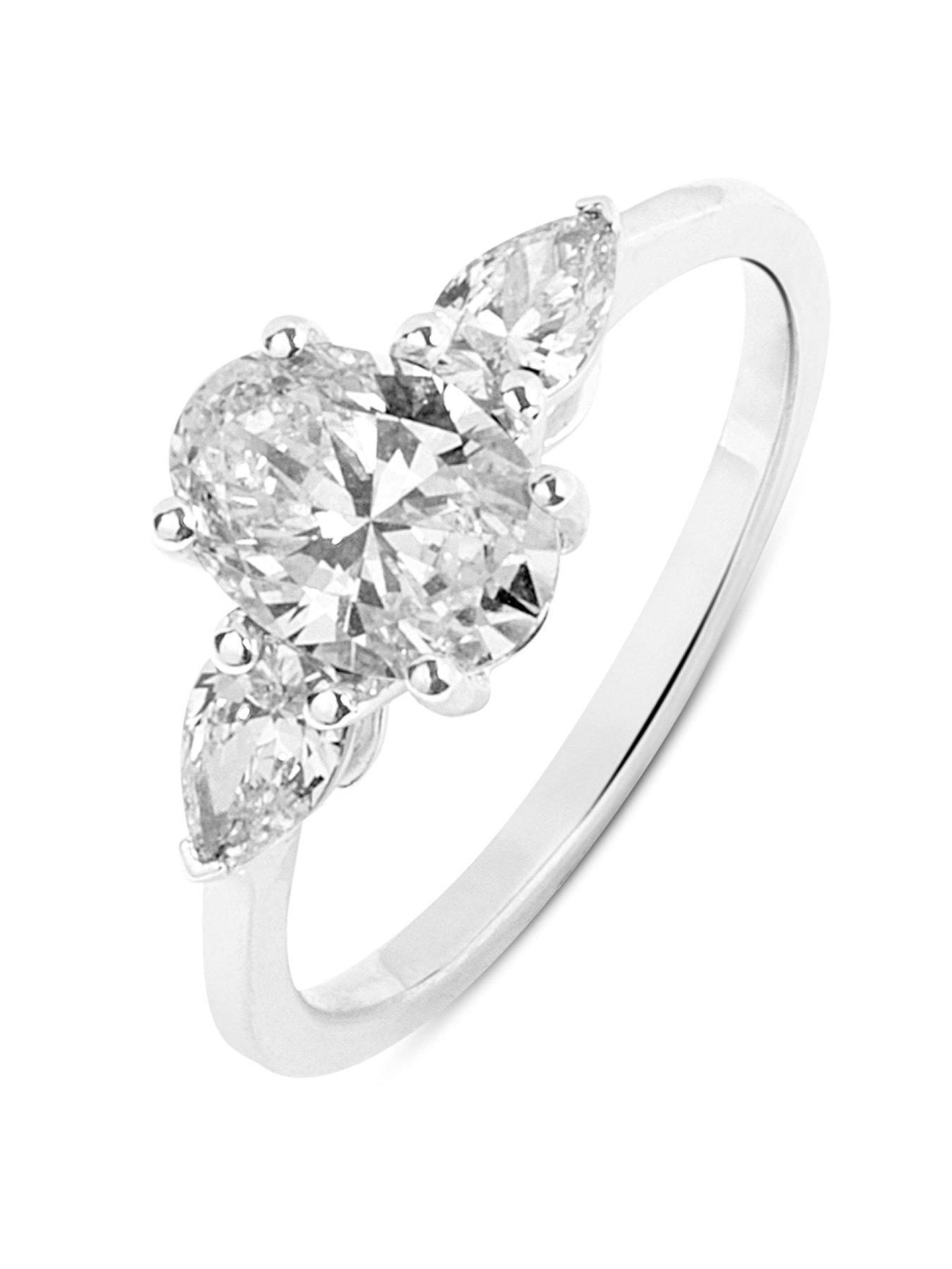 Image 1 of 5 of Love DIAMOND 1.30ct Mixed Shape Trilogy Diamond Ring (Oval &amp; Pear Cuts) Lab Grown