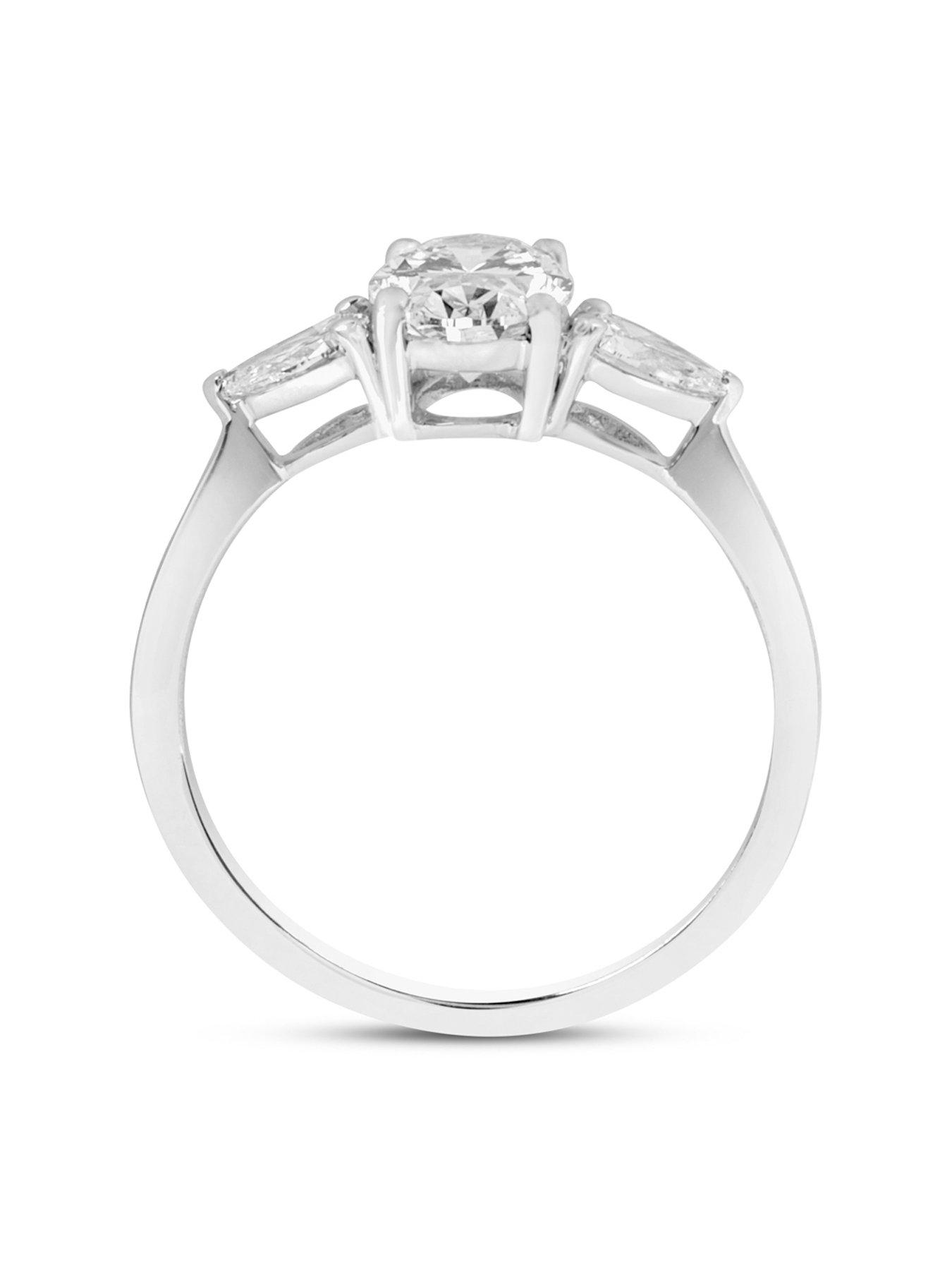 Image 2 of 5 of Love DIAMOND 1.30ct Mixed Shape Trilogy Diamond Ring (Oval &amp; Pear Cuts) Lab Grown