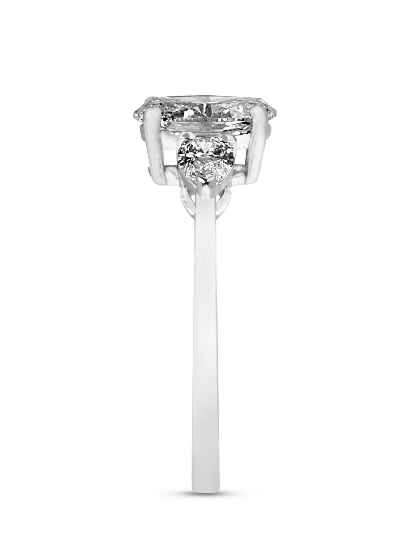 Image 3 of 5 of Love DIAMOND 1.30ct Mixed Shape Trilogy Diamond Ring (Oval &amp; Pear Cuts) Lab Grown