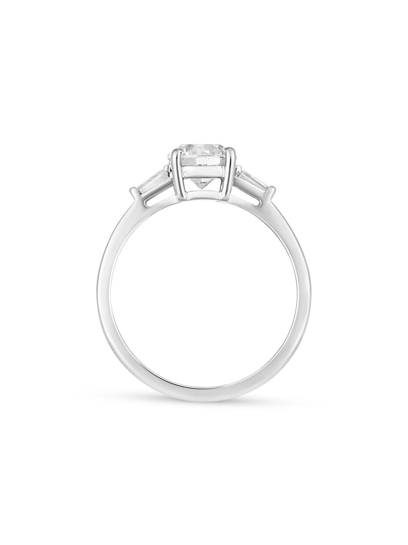 Image 2 of 5 of Love DIAMOND Diamond Solitaire Ring with Baguette Shoulders Lab Grown