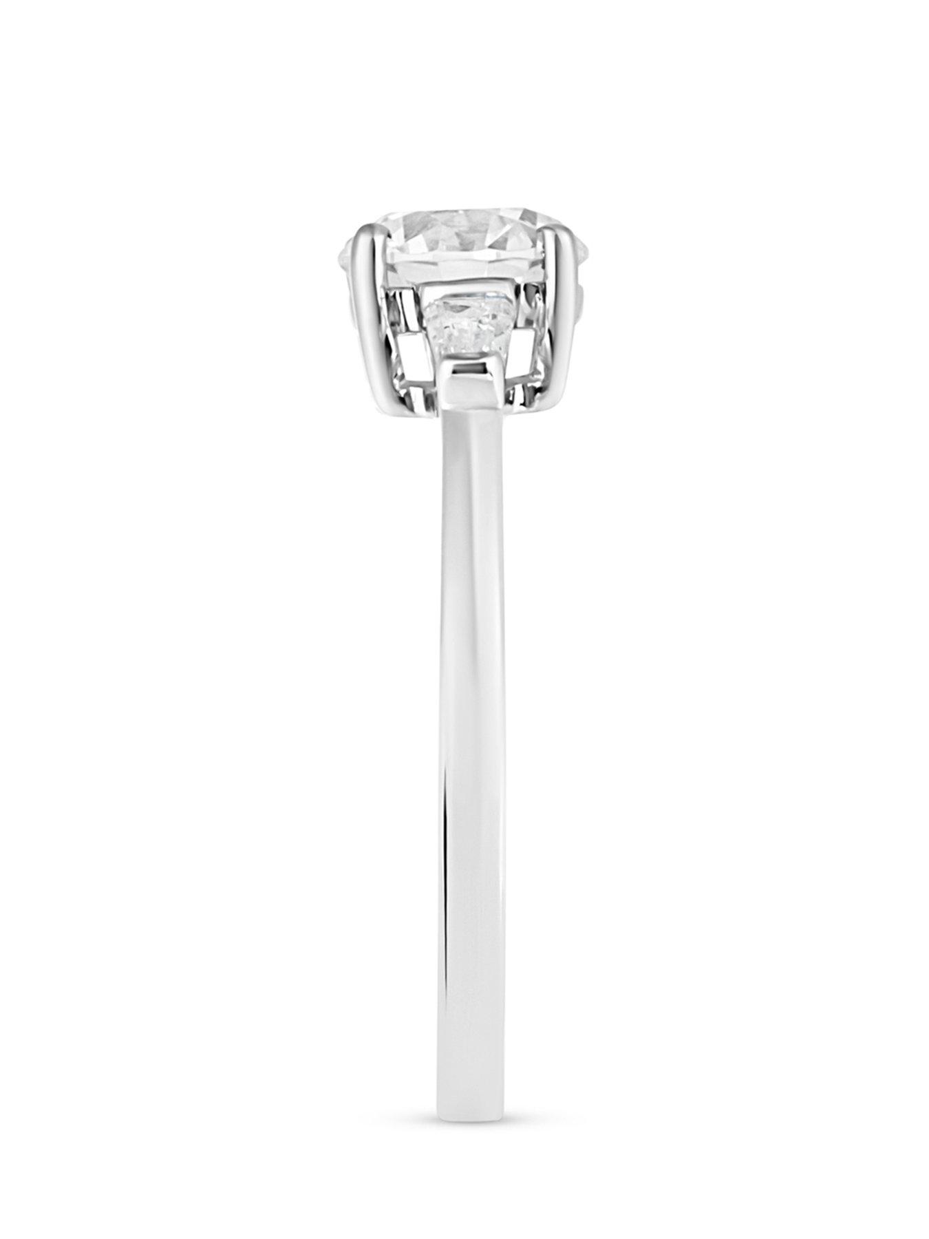 Image 3 of 5 of Love DIAMOND Diamond Solitaire Ring with Baguette Shoulders Lab Grown