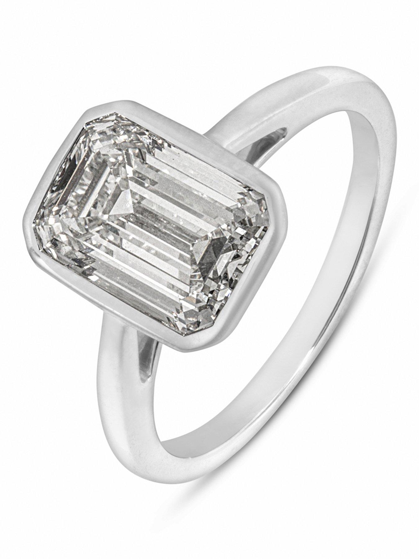 Love DIAMOND 3.00ct Emerald Cut Diamond  Solitaire Ring Lab Grown