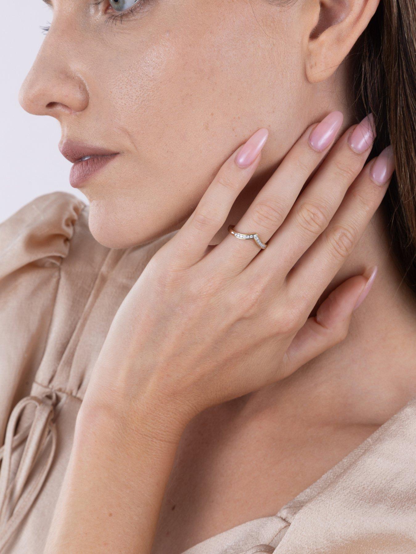 Image 5 of 5 of Love DIAMOND Natural Diamond Wishbone Eternity Ring