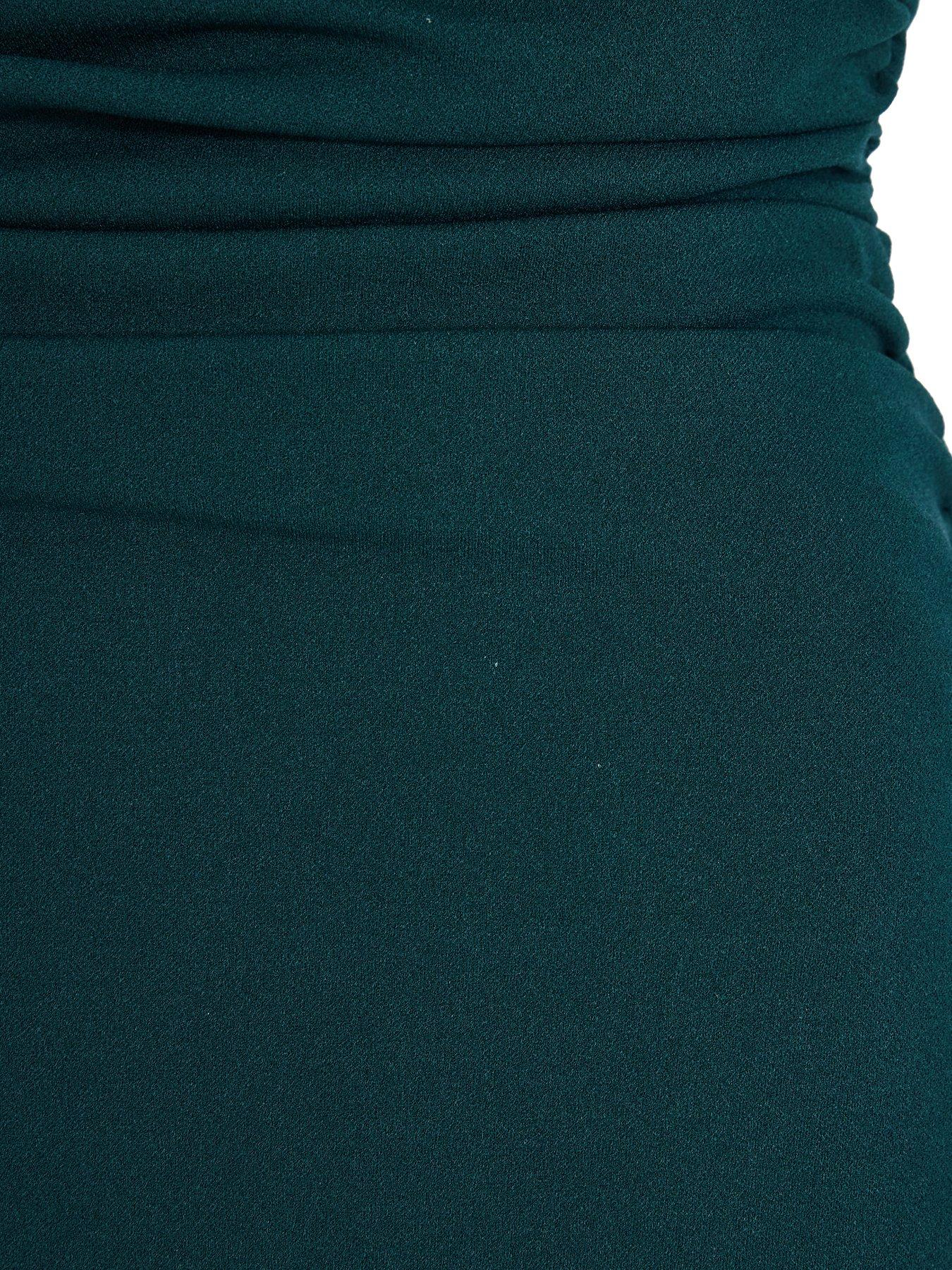 Image 6 of 6 of Quiz Bottle Green Asymmetric Maxi Dress