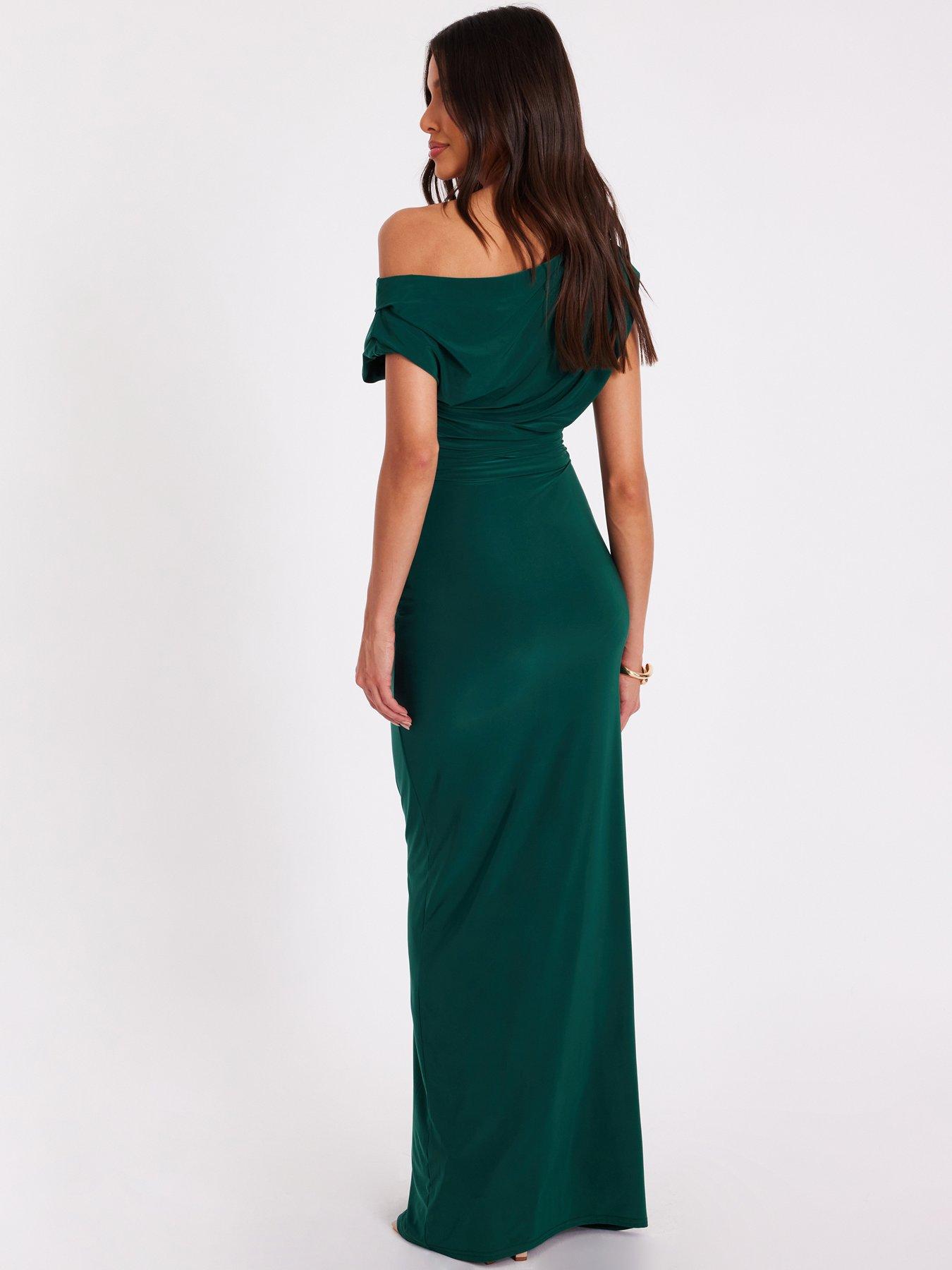 green cocktail dress plus size Plus Size Sleeveless Metallic Crinkle Midi Dress In Sage Gold main image 1