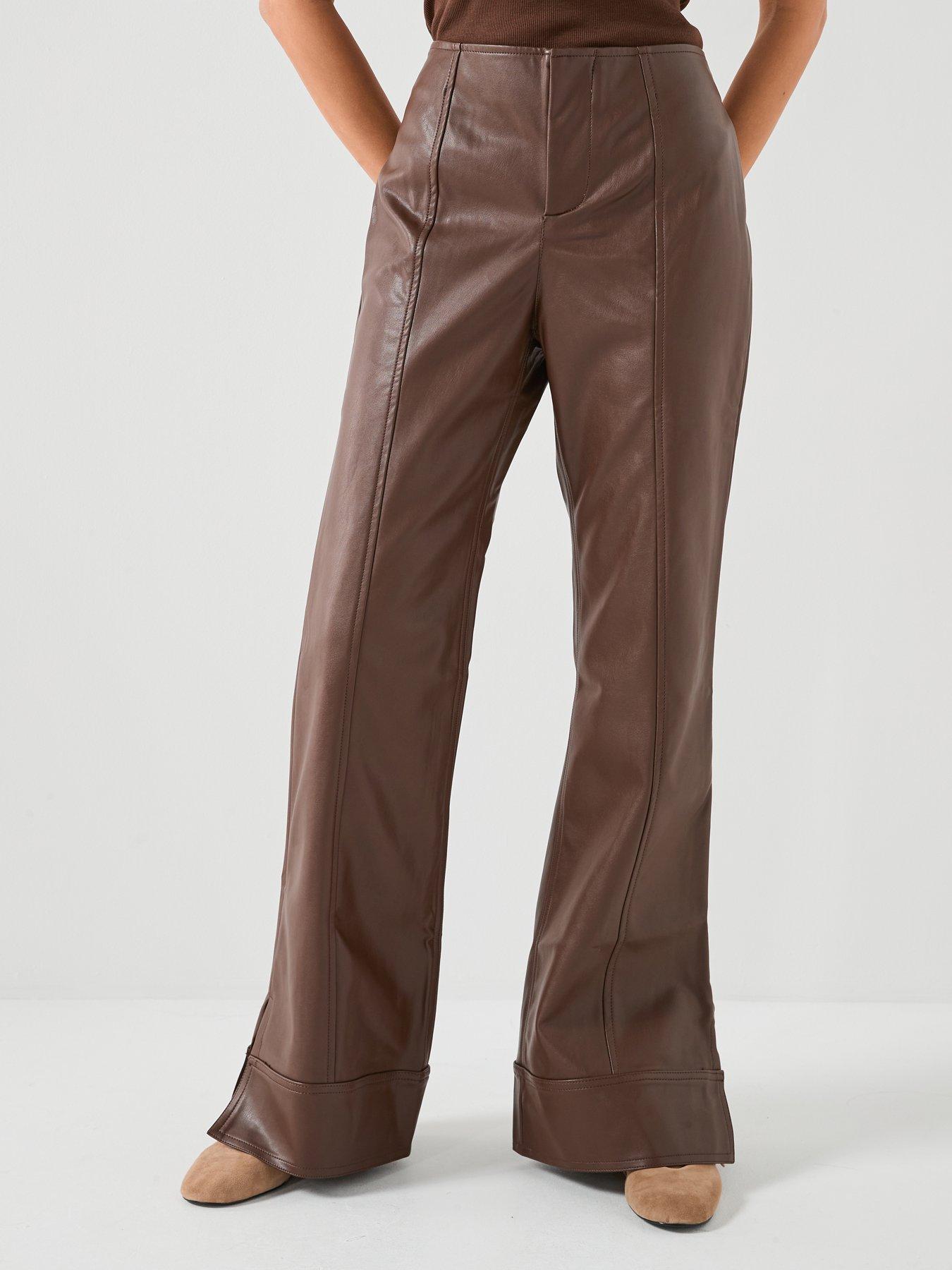 FREE PEOPLE Glow Up Vegan Trousers - Brown