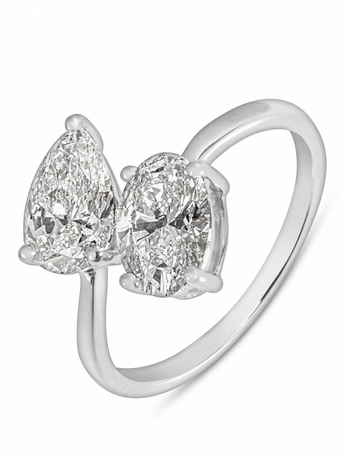 Image 1 of 5 of Love DIAMOND Mixed Shape Me &amp; You Diamond Ring Oval &amp; Pear Cuts Lab Grown