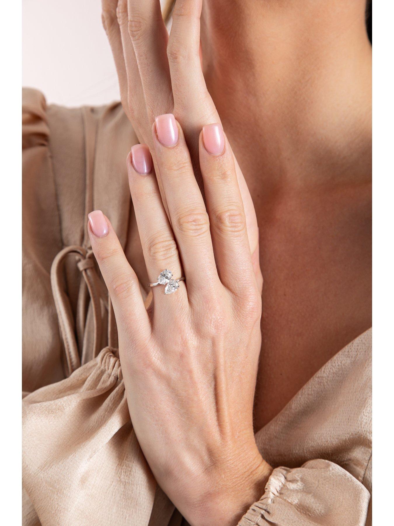Image 5 of 5 of Love DIAMOND Mixed Shape Me &amp; You Diamond Ring Oval &amp; Pear Cuts Lab Grown