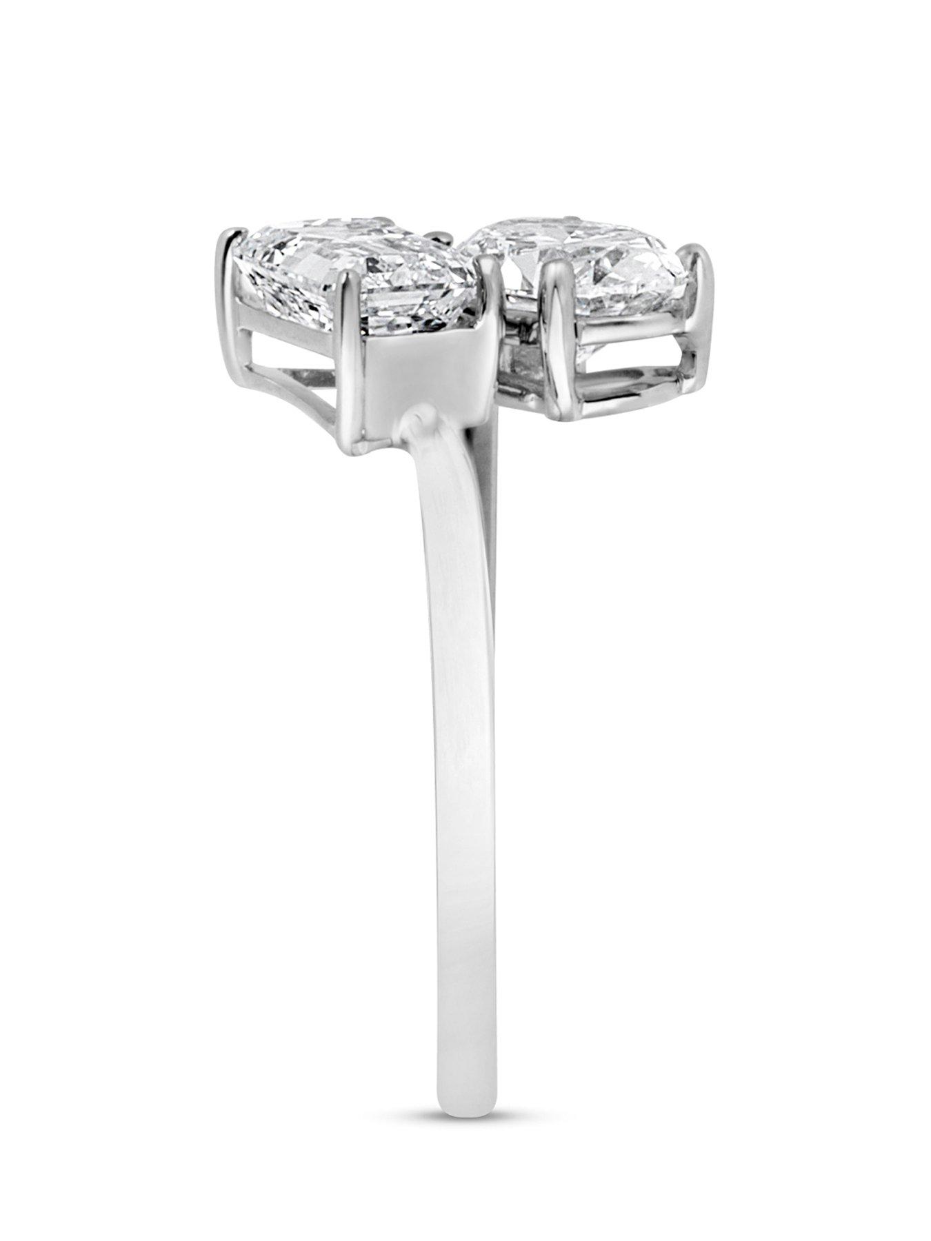 Image 3 of 5 of Love DIAMOND Me And You' Mixed Shaped Ring - One Colour